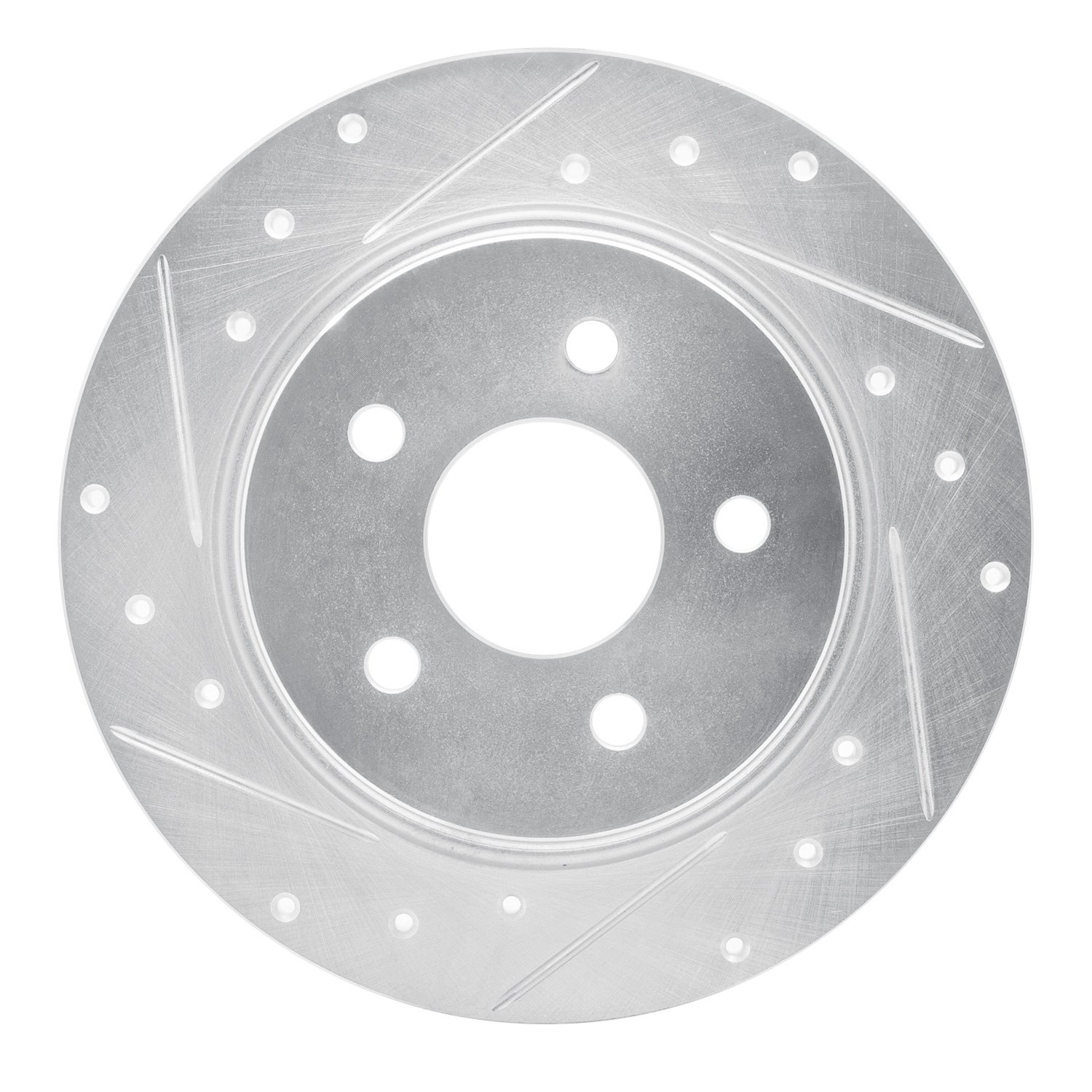 631-21045L Drilled/Slotted Brake Rotor [Silver], Fits Select Kia/Hyundai/Genesis, Position: Rear Left