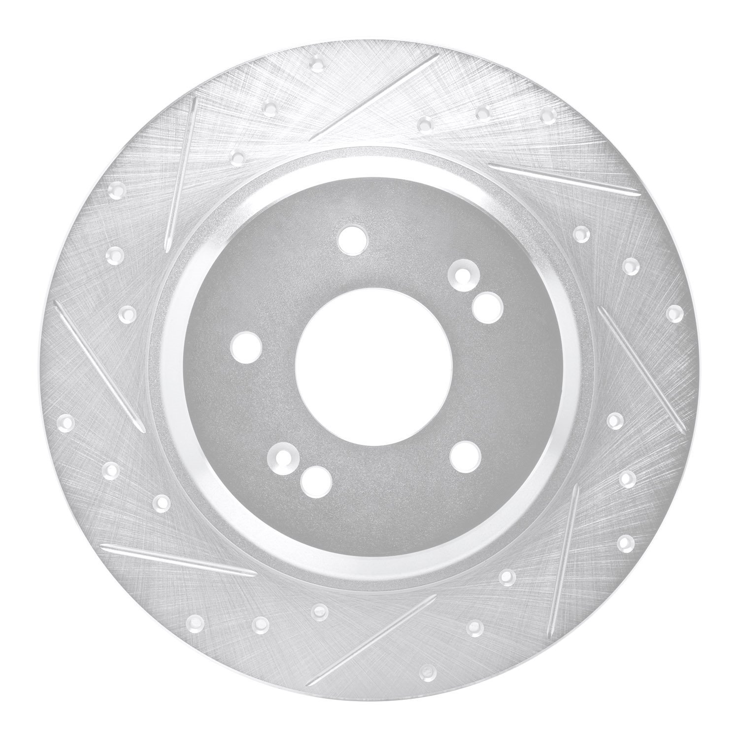 631-21047L Drilled/Slotted Brake Rotor [Silver], Fits Select Kia/Hyundai/Genesis, Position: Rear Left