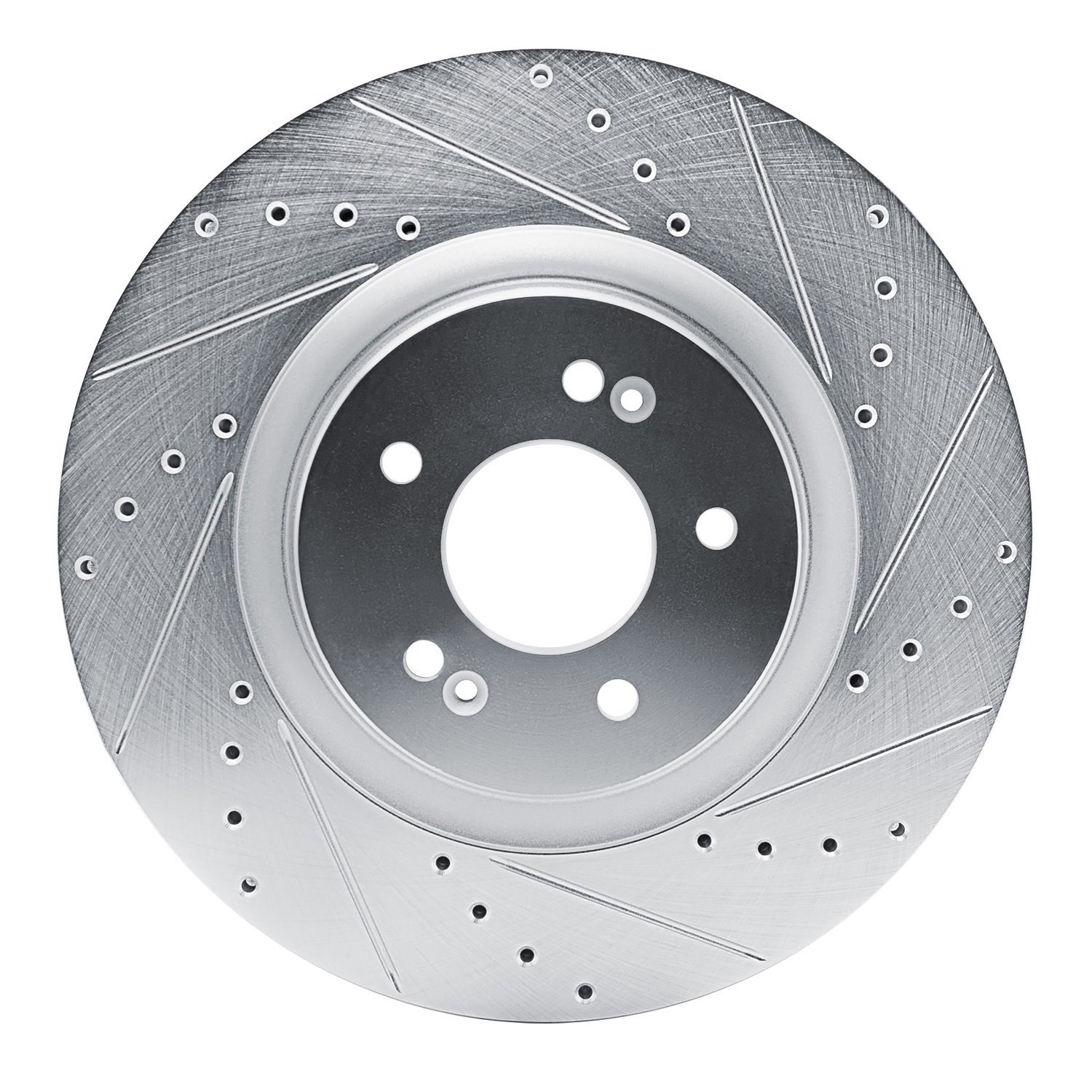 631-21048R Drilled/Slotted Brake Rotor [Silver], Fits Select Kia/Hyundai/Genesis, Position: Front Right