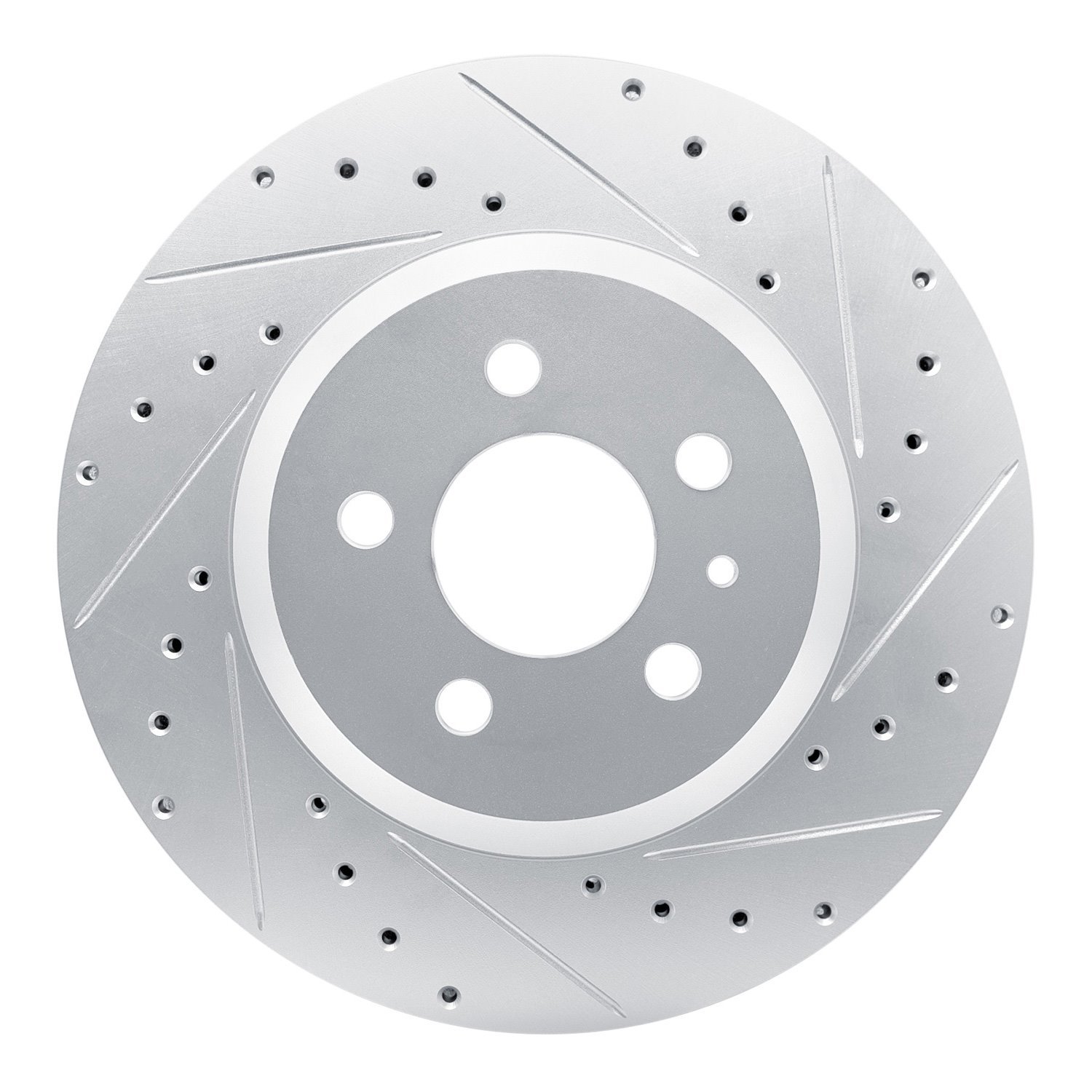 631-26004R Drilled/Slotted Brake Rotor [Silver], Fits Select Tesla, Position: Front Right