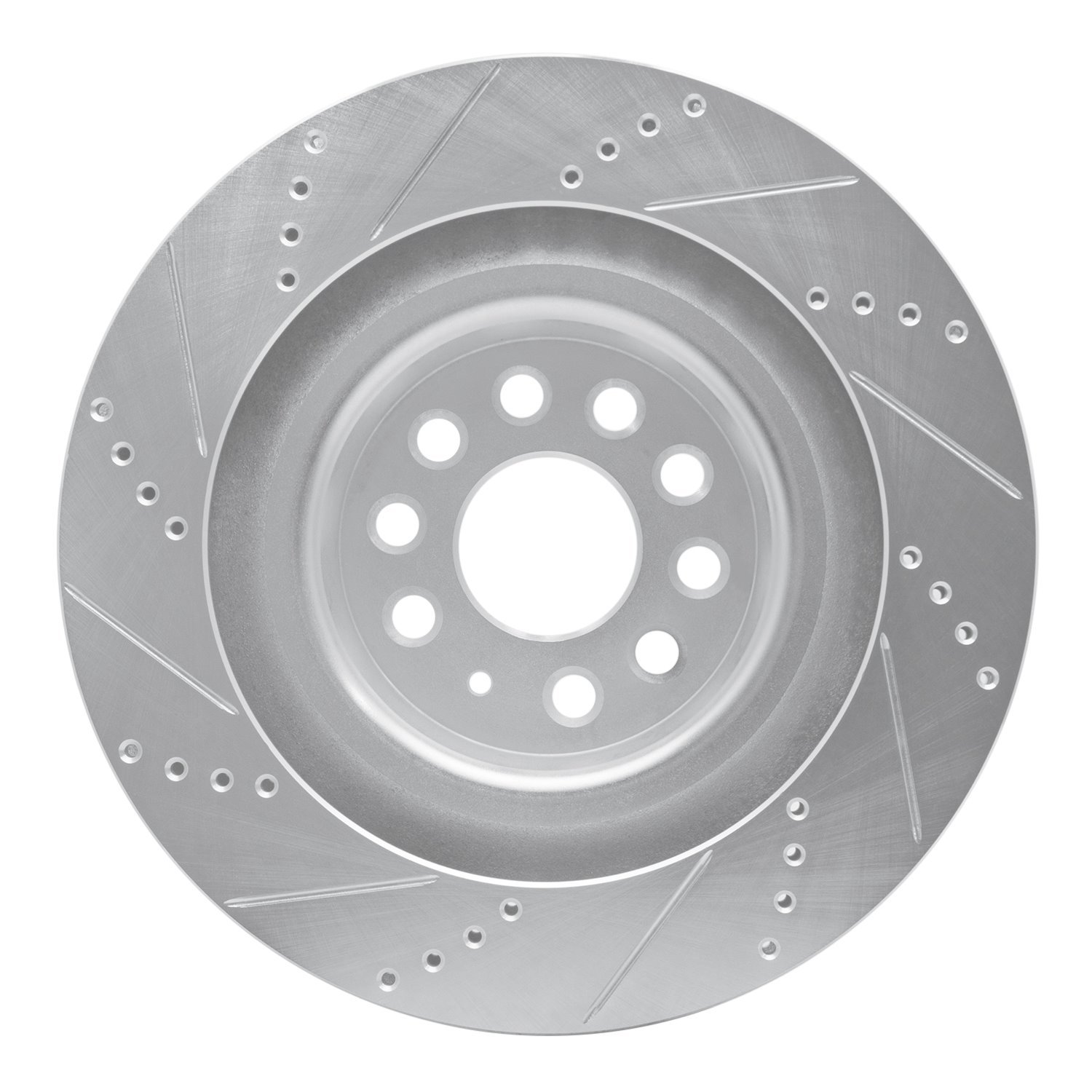 631-26006R Drilled/Slotted Brake Rotor [Silver], 2012-2021 Tesla, Position: Rear Right