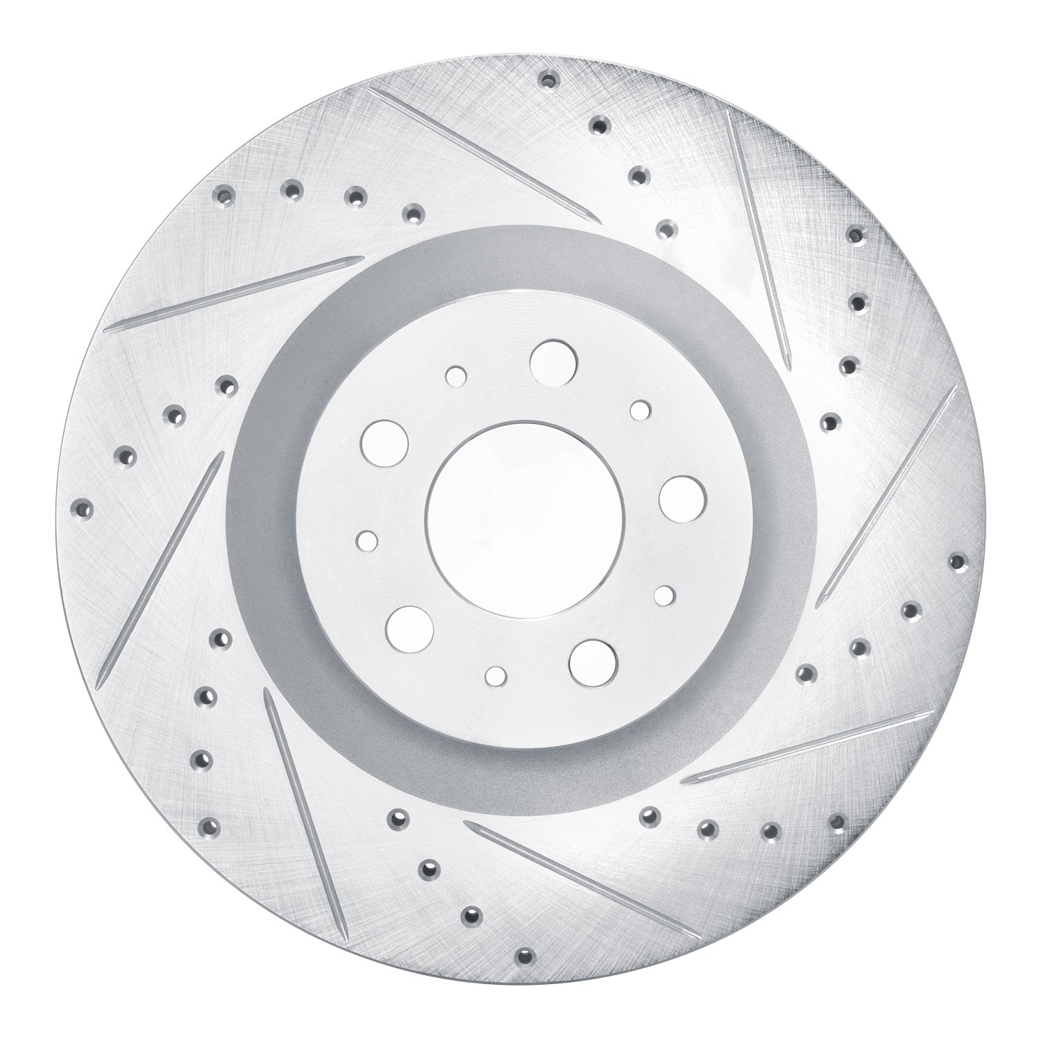 631-26007R Drilled/Slotted Brake Rotor [Silver], Fits Select Tesla, Position: Front Right