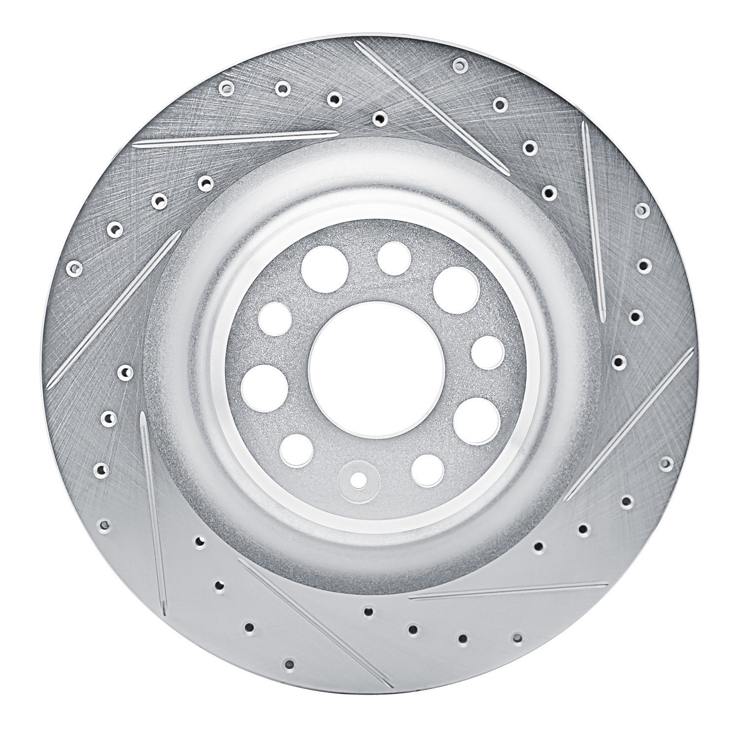 631-26010R Drilled/Slotted Brake Rotor [Silver], Fits Select Tesla, Position: Rear Right