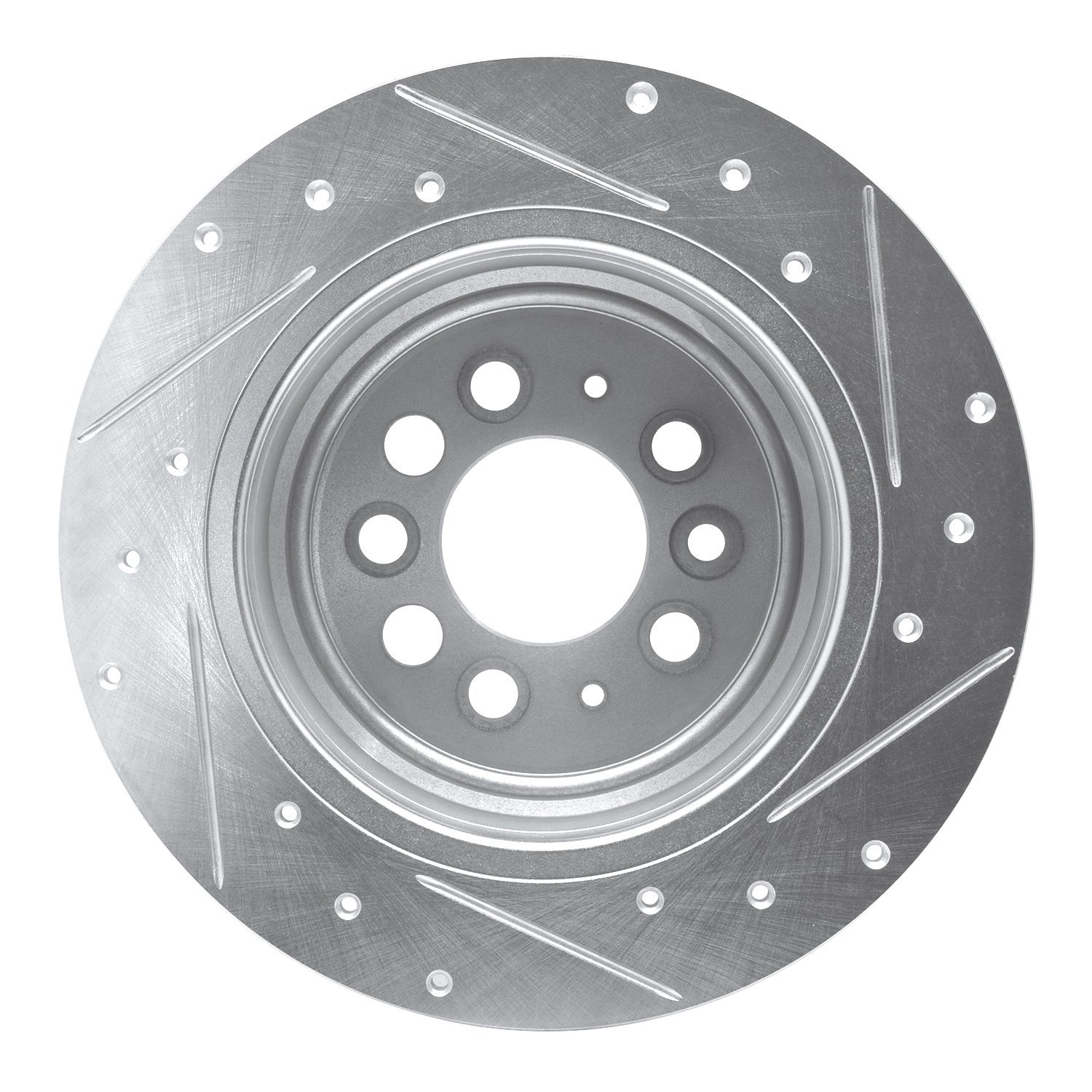 631-27001L Drilled/Slotted Brake Rotor [Silver], 1967-1974 Volvo, Position: Rear Left