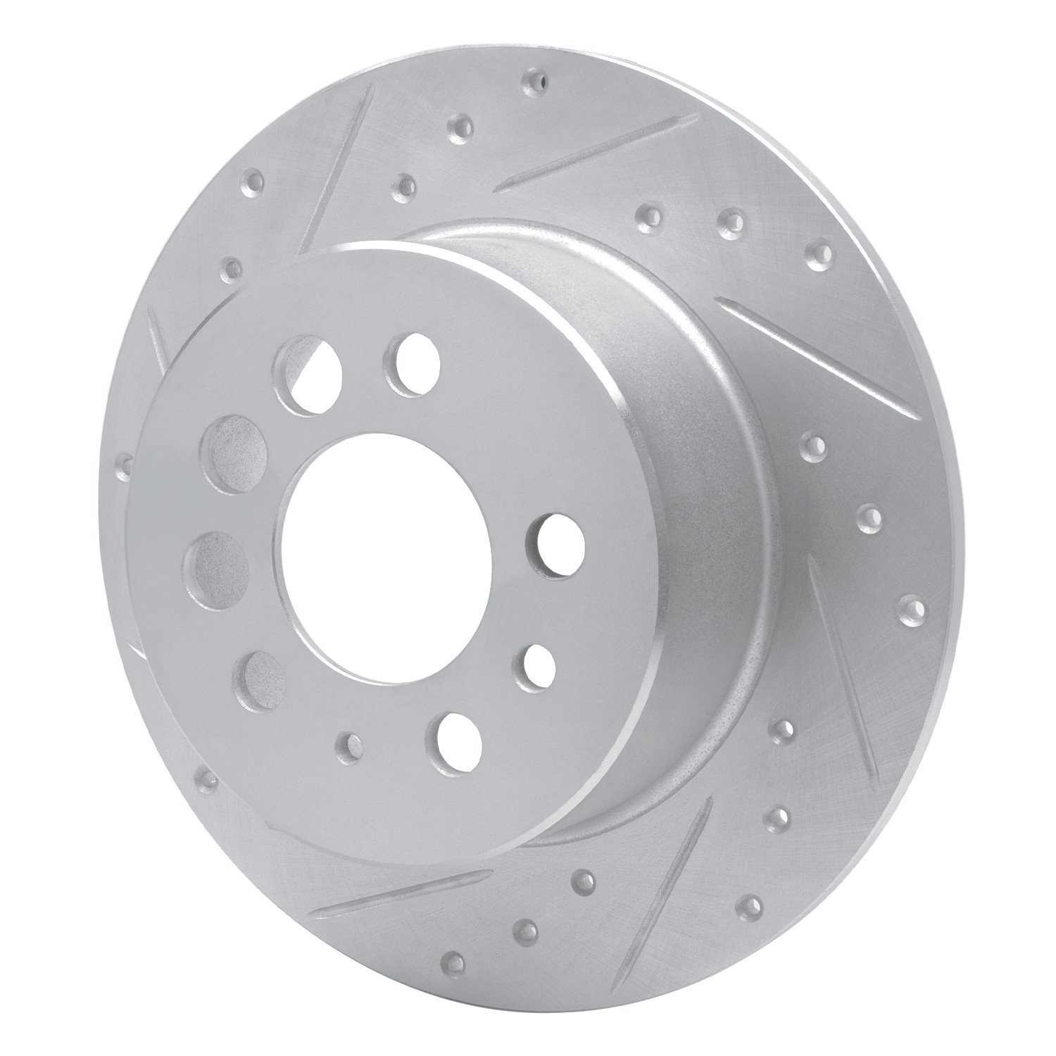 631-27006L Drilled/Slotted Brake Rotor [Silver], 1974-1997 Volvo, Position: Rear Left
