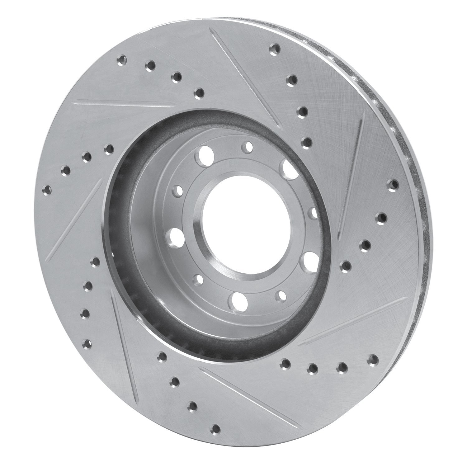 631-27018L Drilled/Slotted Brake Rotor [Silver], 1995-2004 Volvo, Position: Front Left