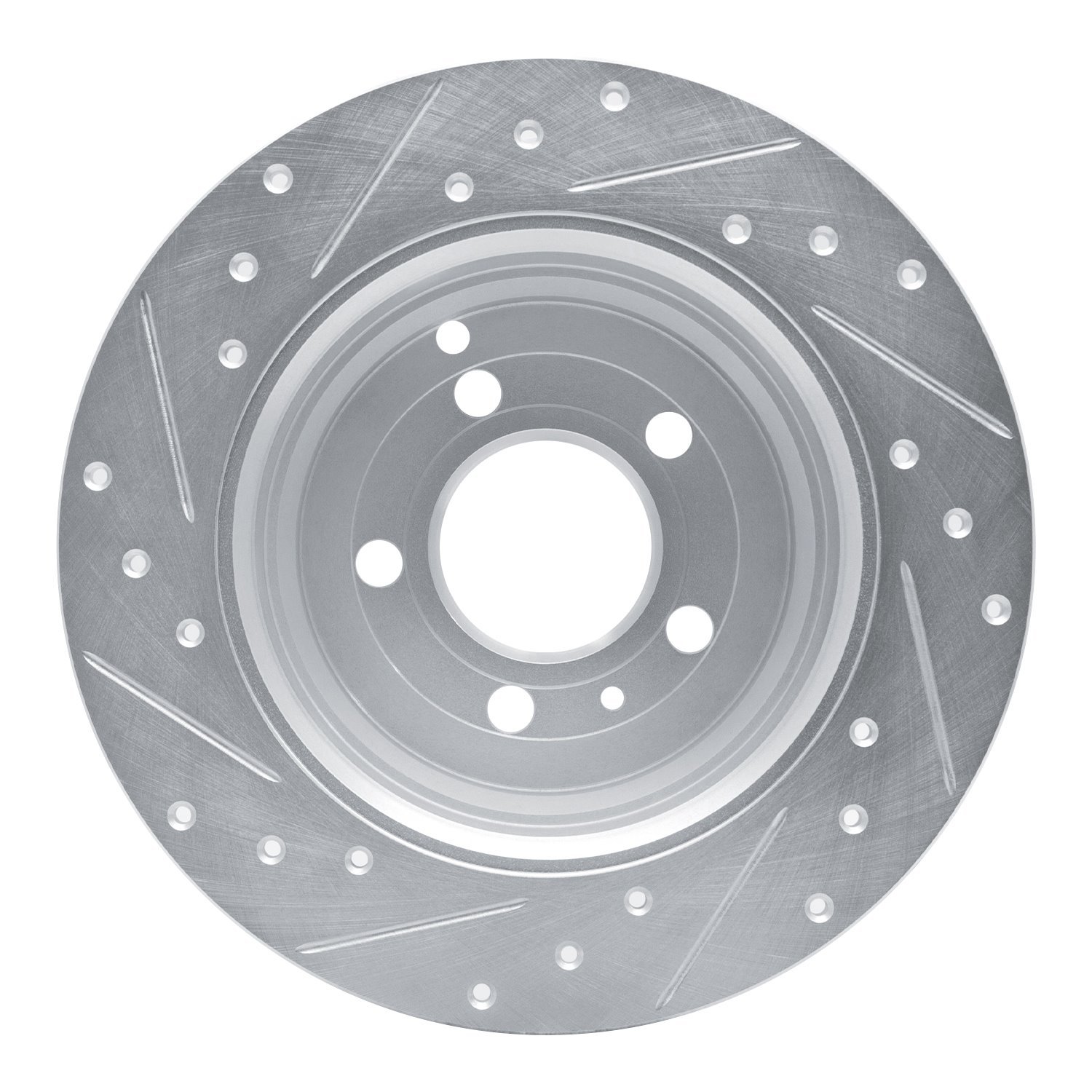 631-27019R Drilled/Slotted Brake Rotor [Silver], 1996-2004 Volvo, Position: Rear Right