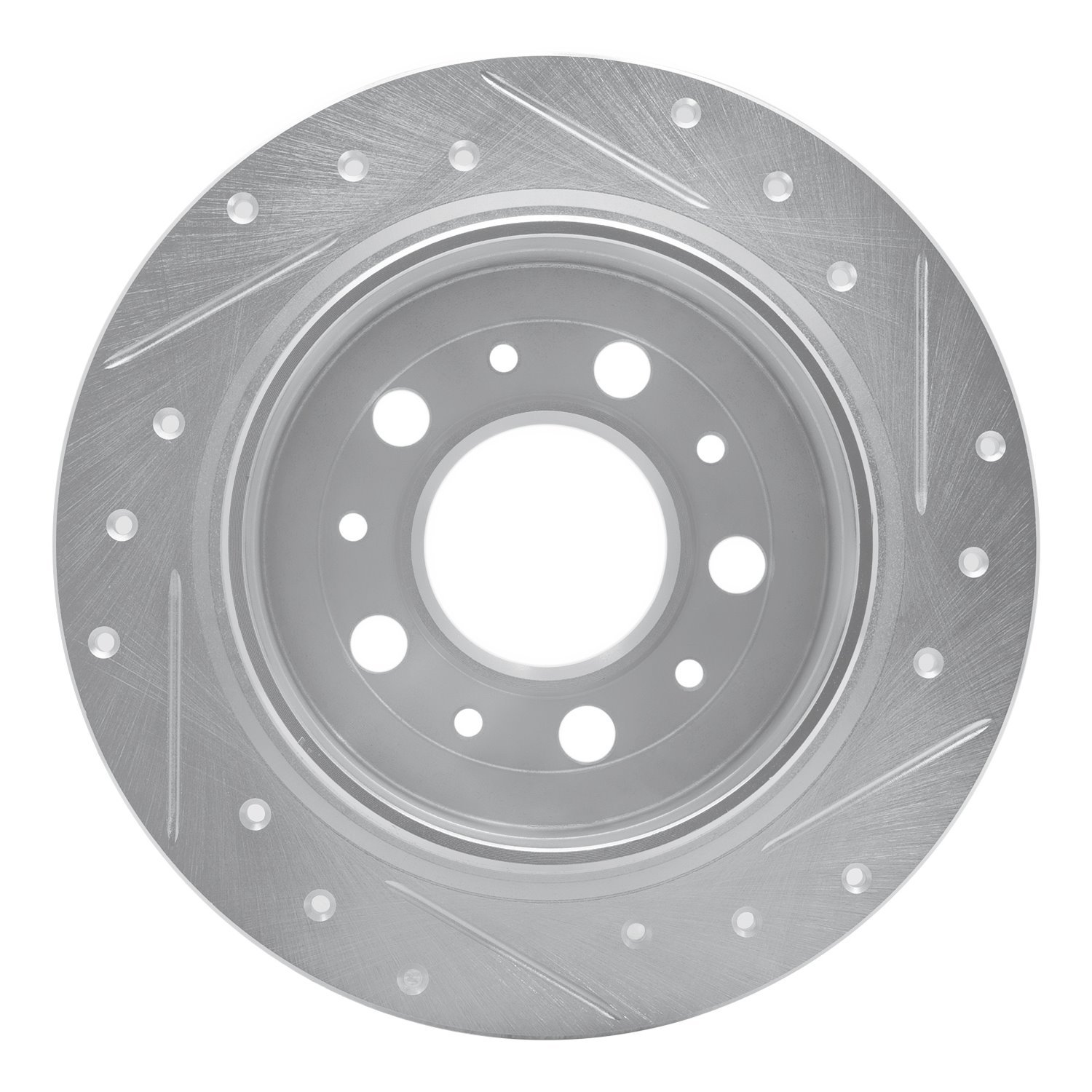 631-27020L Drilled/Slotted Brake Rotor [Silver], 1995-1997 Volvo, Position: Rear Left