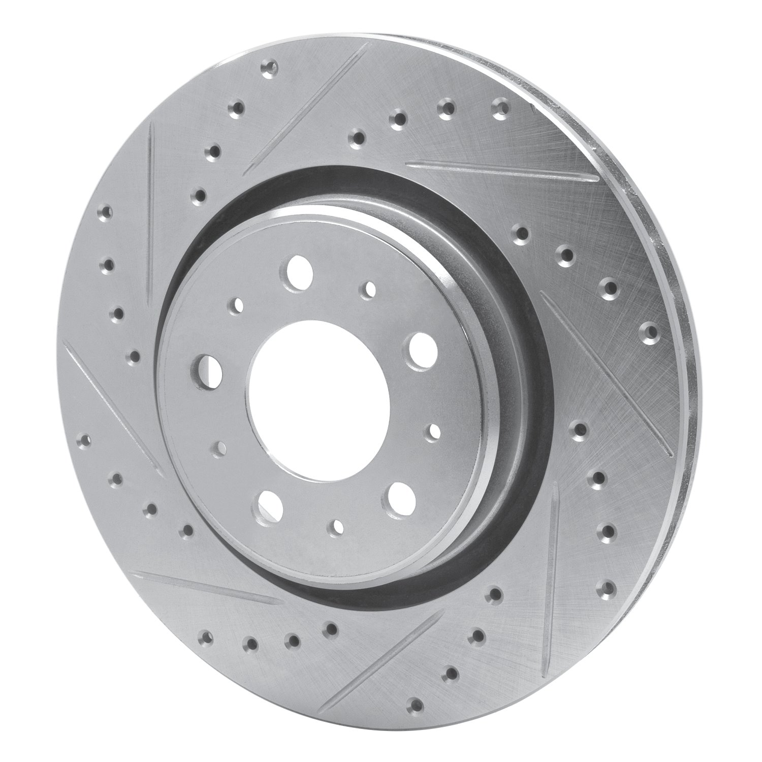 631-27022L Drilled/Slotted Brake Rotor [Silver], 1998-2004 Volvo, Position: Front Left