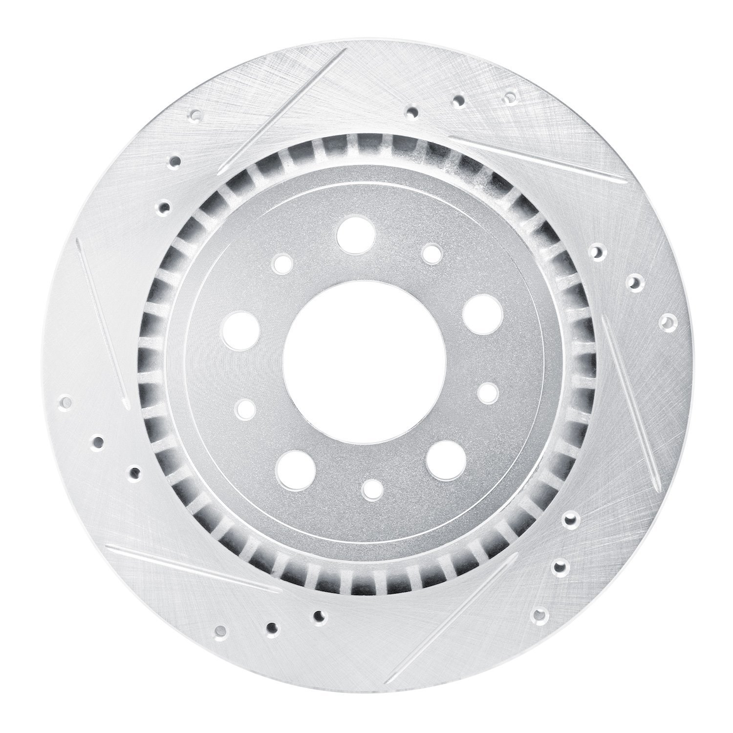 631-27030L Drilled/Slotted Brake Rotor [Silver], 2000-2000 Volvo, Position: Rear Left