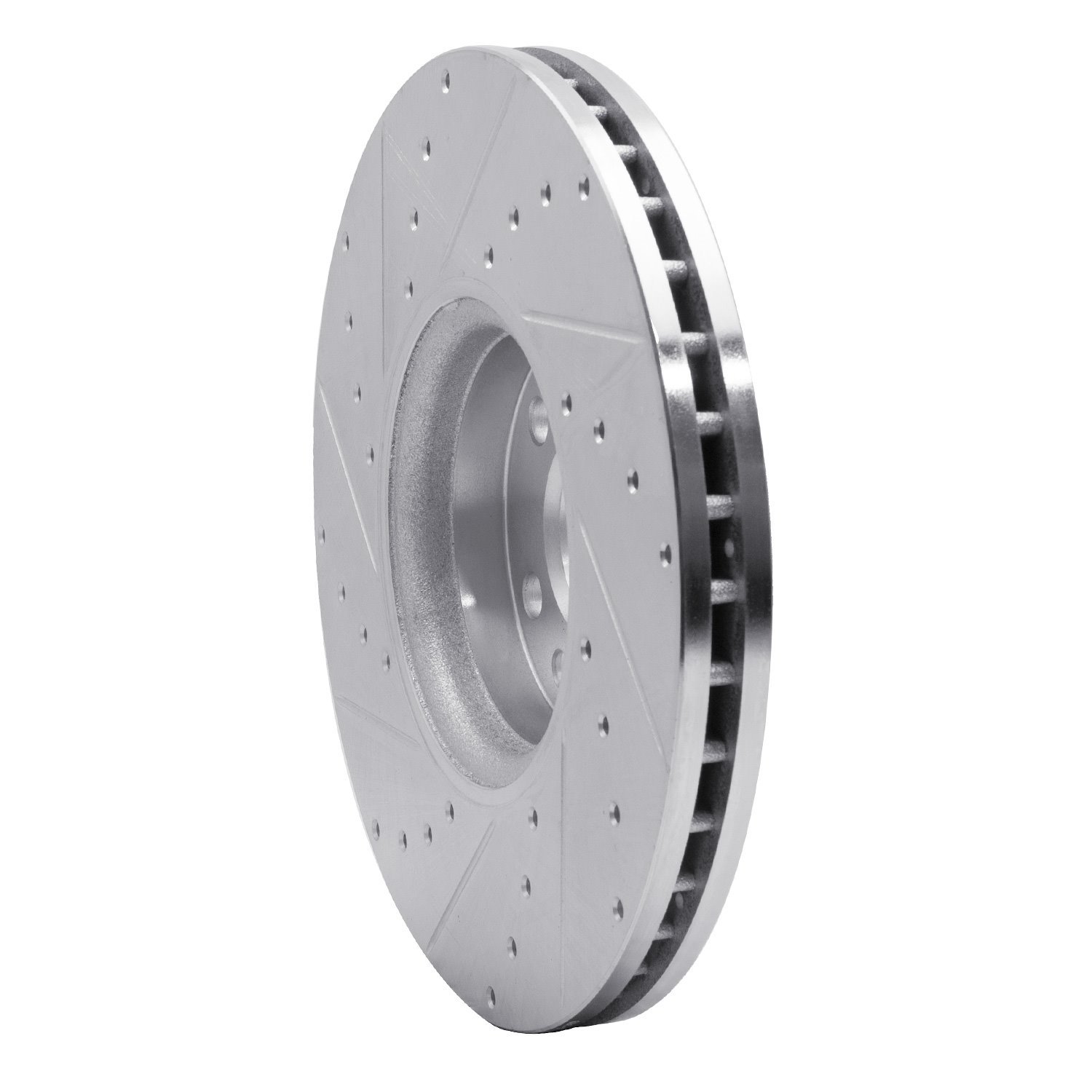 631-27043R Drilled/Slotted Brake Rotor [Silver], 2010-2016 Volvo, Position: Front Right