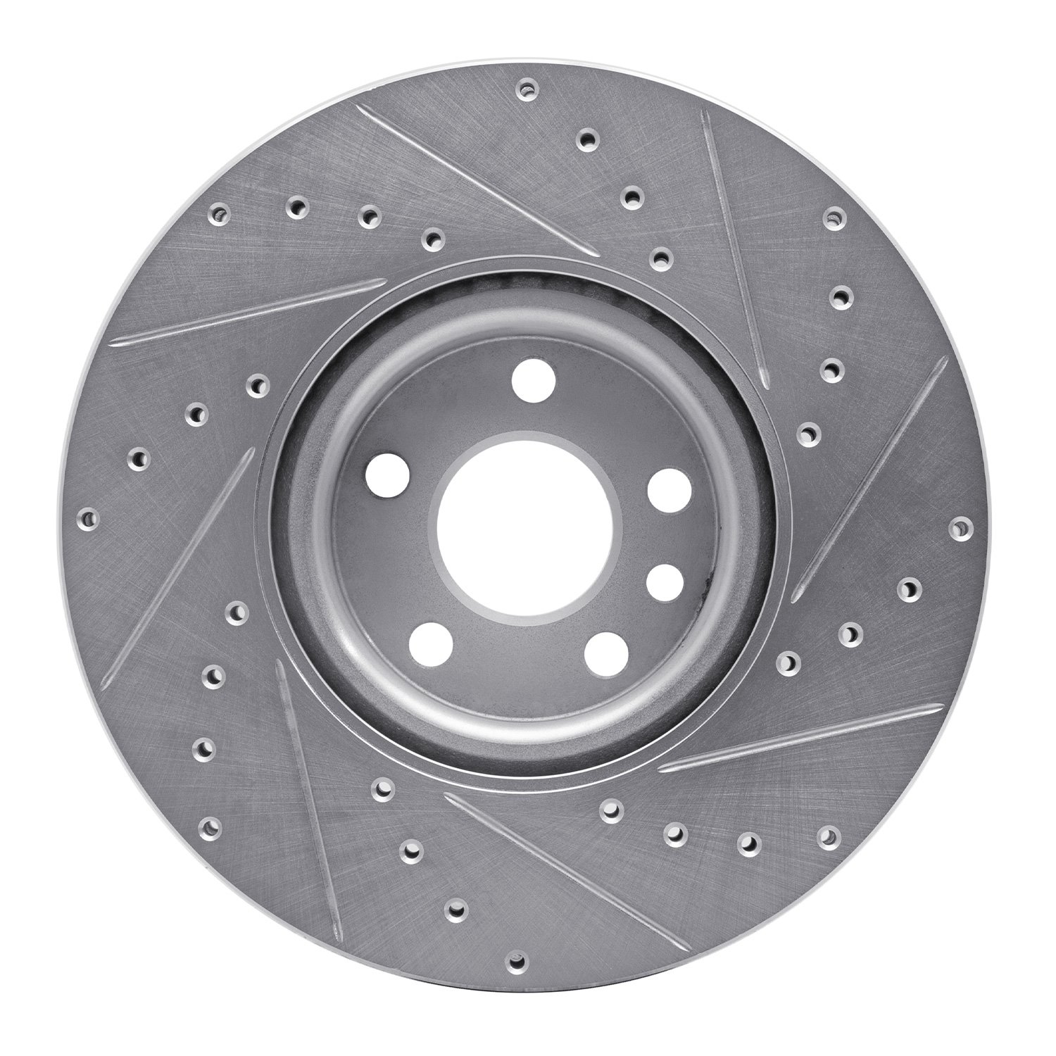 631-27055L Drilled/Slotted Brake Rotor [Silver], 2016-2017 Volvo, Position: Front Left