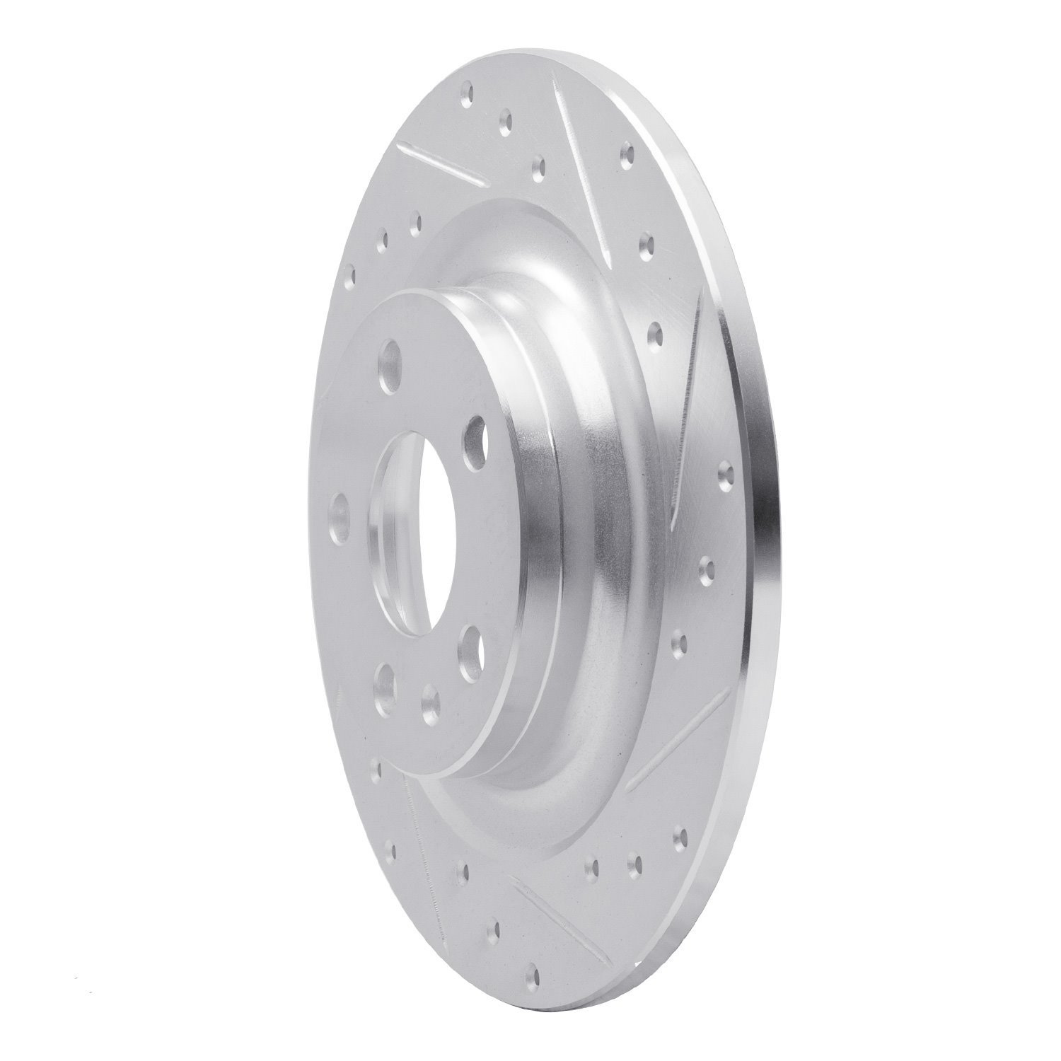 631-27058R Drilled/Slotted Brake Rotor [Silver], Fits Select Volvo, Position: Rear Right