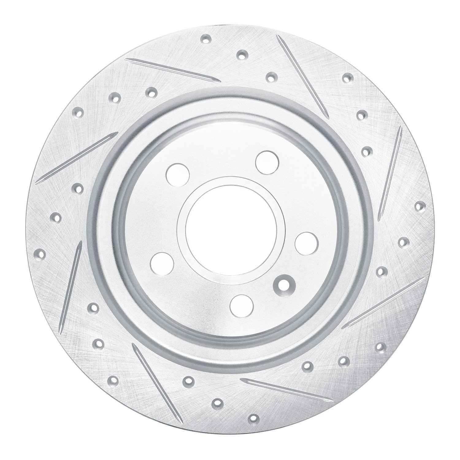 631-27061R Drilled/Slotted Brake Rotor [Silver], Fits Select Volvo, Position: Rear Right