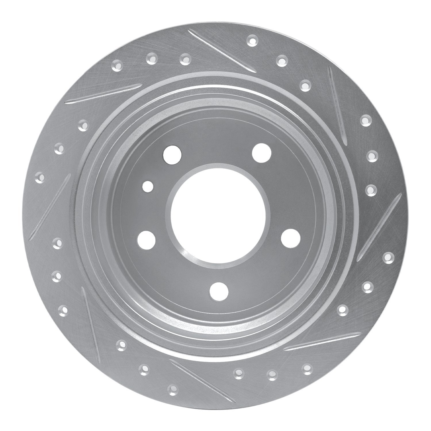 631-31015L Drilled/Slotted Brake Rotor [Silver], 1982-1989 BMW, Position: Rear Left