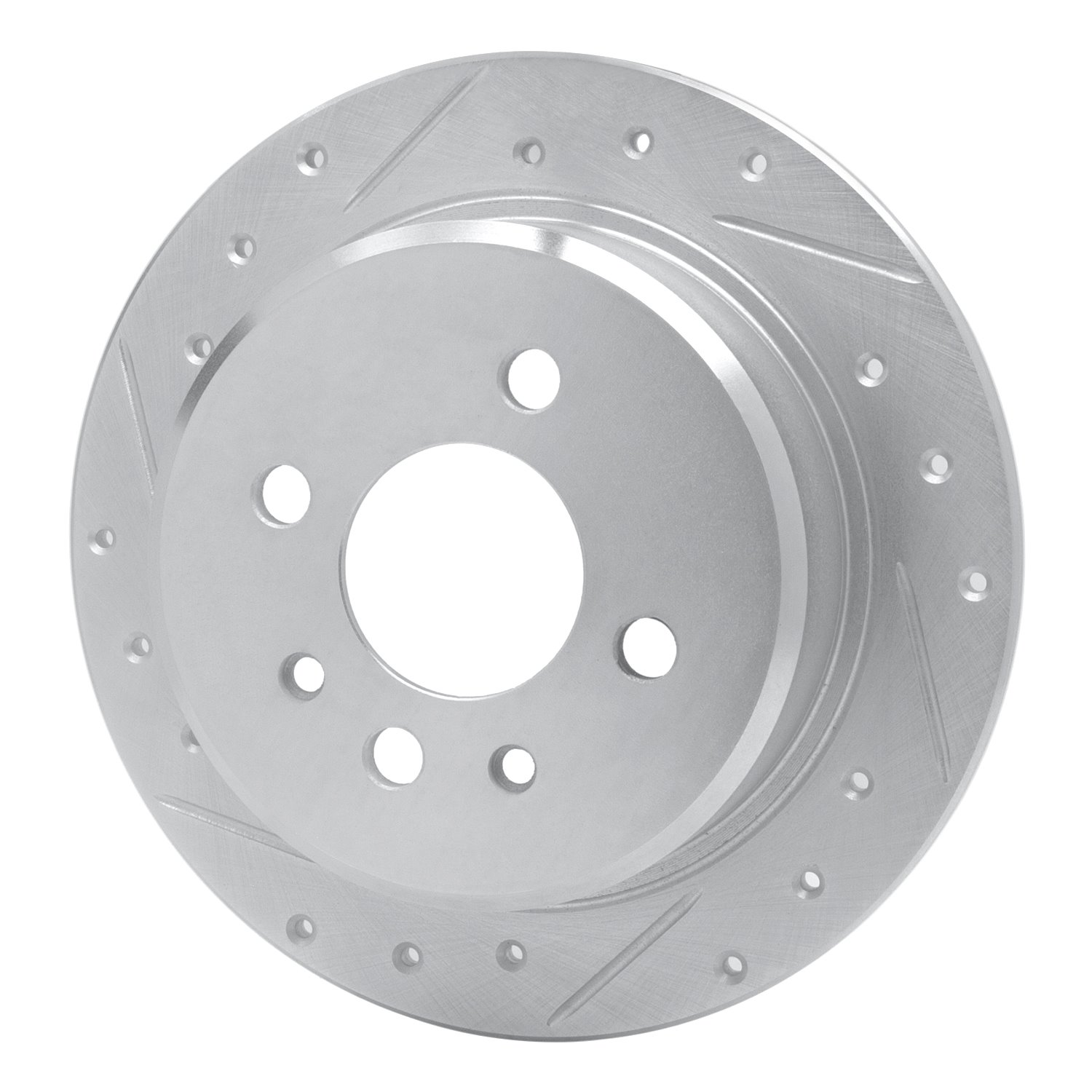 631-31018L Drilled/Slotted Brake Rotor [Silver], 1984-1991 BMW, Position: Rear Left