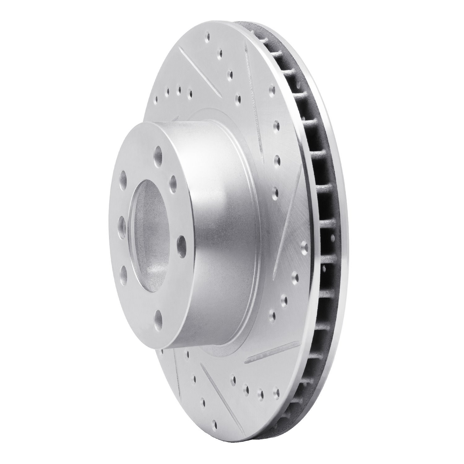 631-31020R Drilled/Slotted Brake Rotor [Silver], 1987-1995 BMW, Position: Front Right