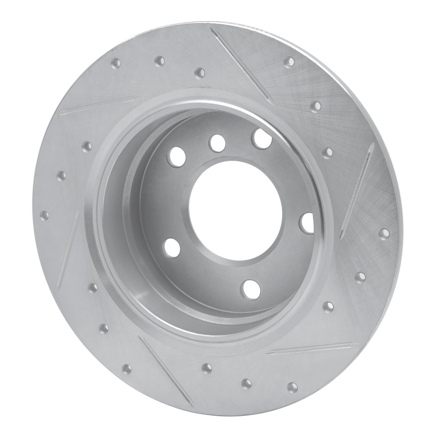 631-31028L Drilled/Slotted Brake Rotor [Silver], 1991-1999 BMW, Position: Rear Left