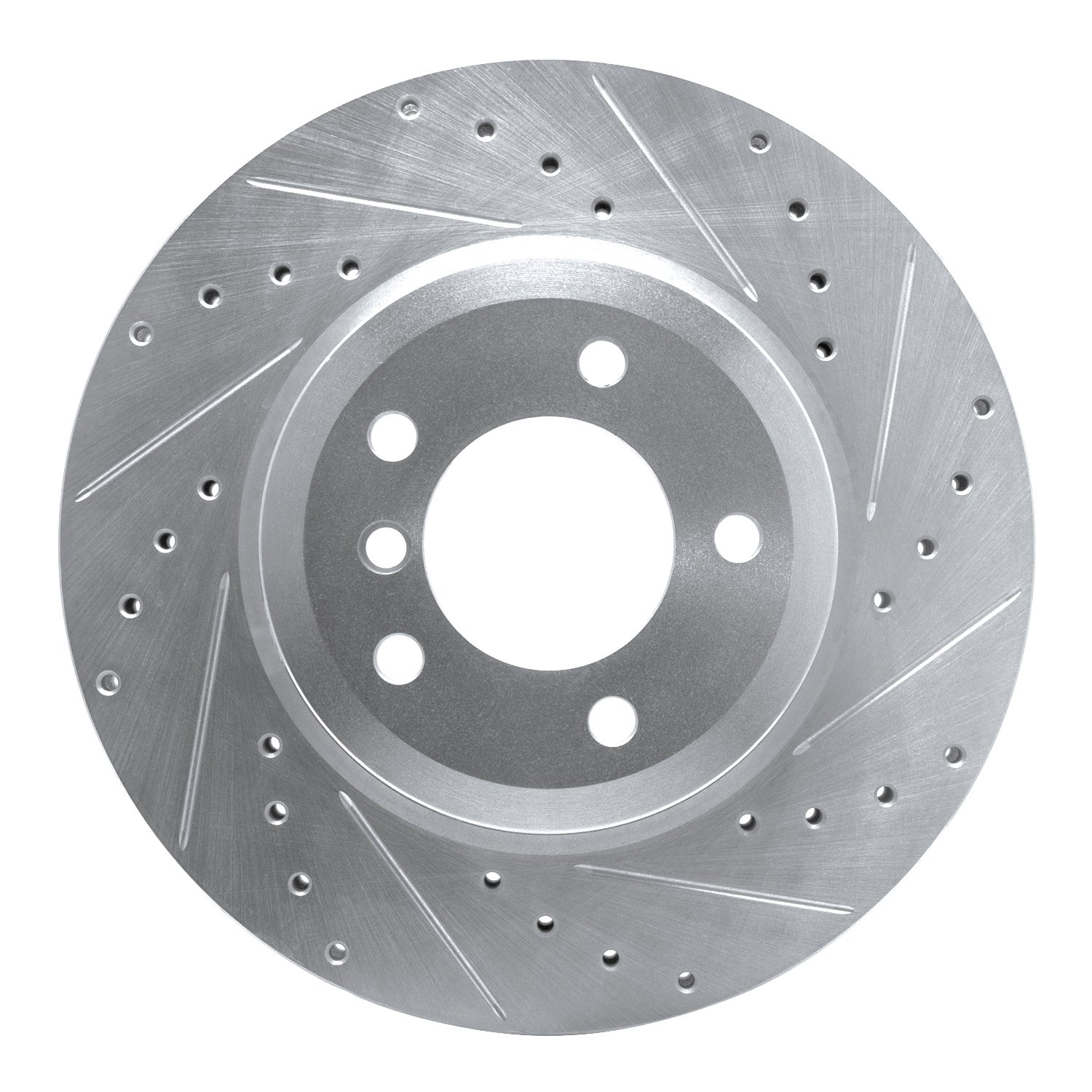 631-31048R Drilled/Slotted Brake Rotor [Silver], 2001-2008 BMW, Position: Front Right