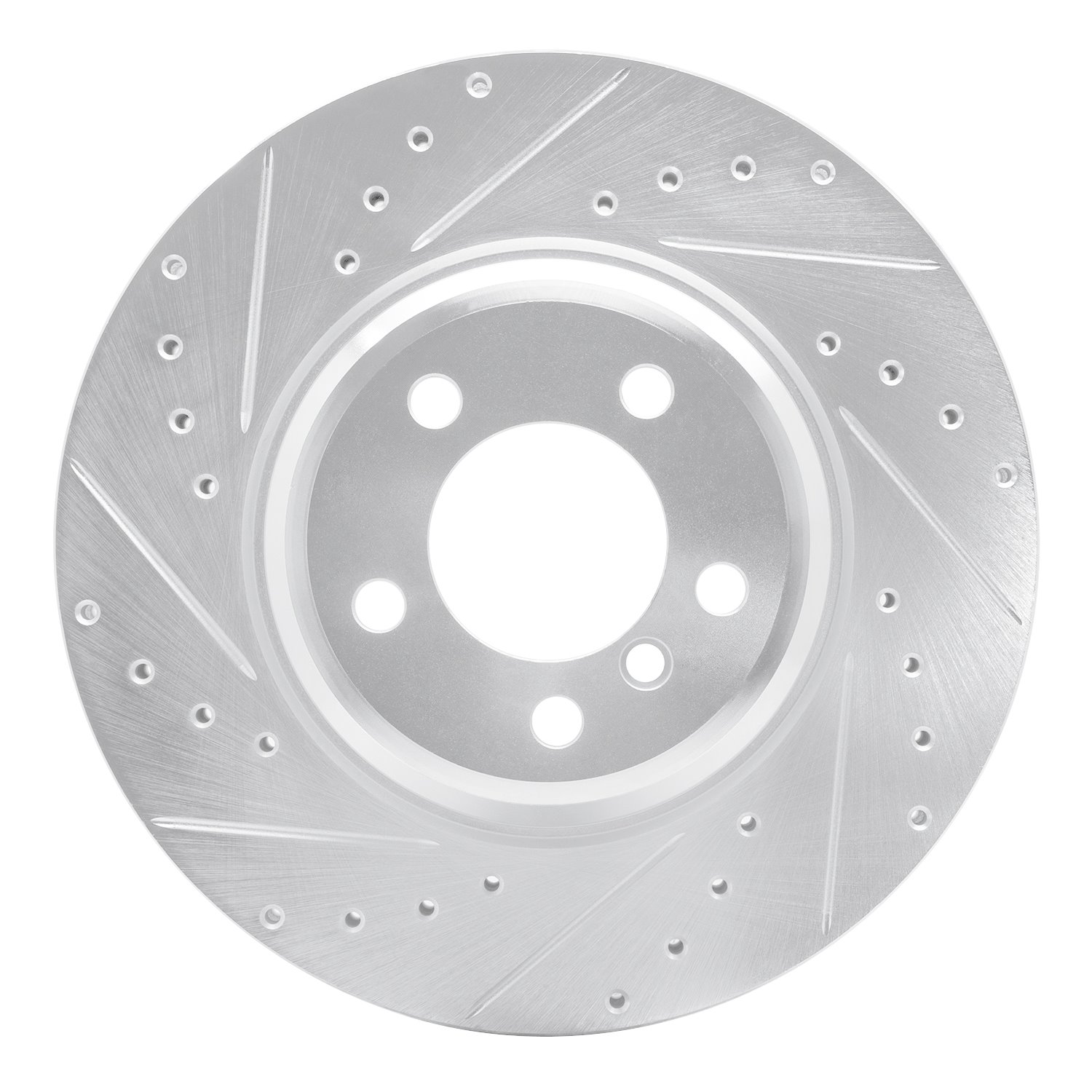 631-31058L Drilled/Slotted Brake Rotor [Silver], 2002-2008 BMW, Position: Front Left