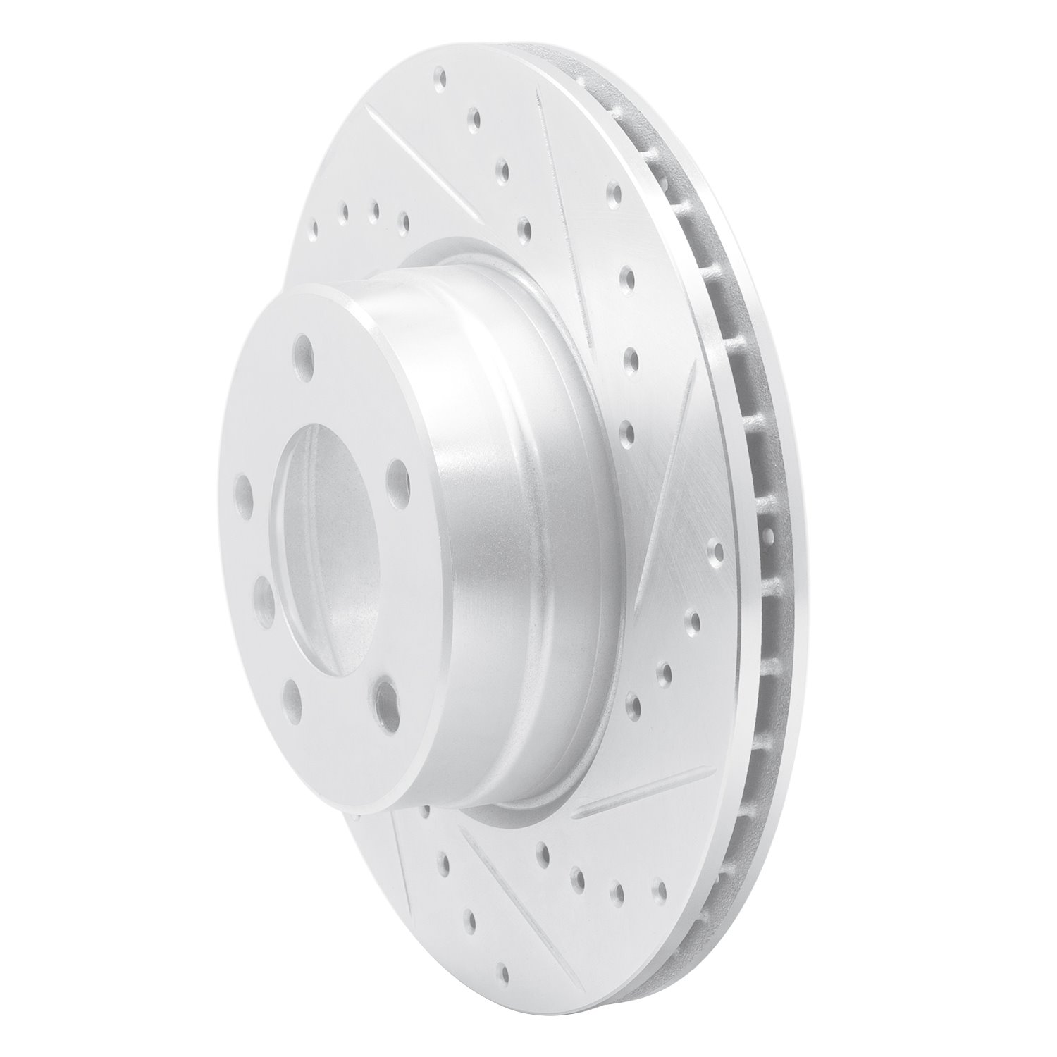 631-31065R Drilled/Slotted Brake Rotor [Silver], 2004-2010 BMW, Position: Front Right