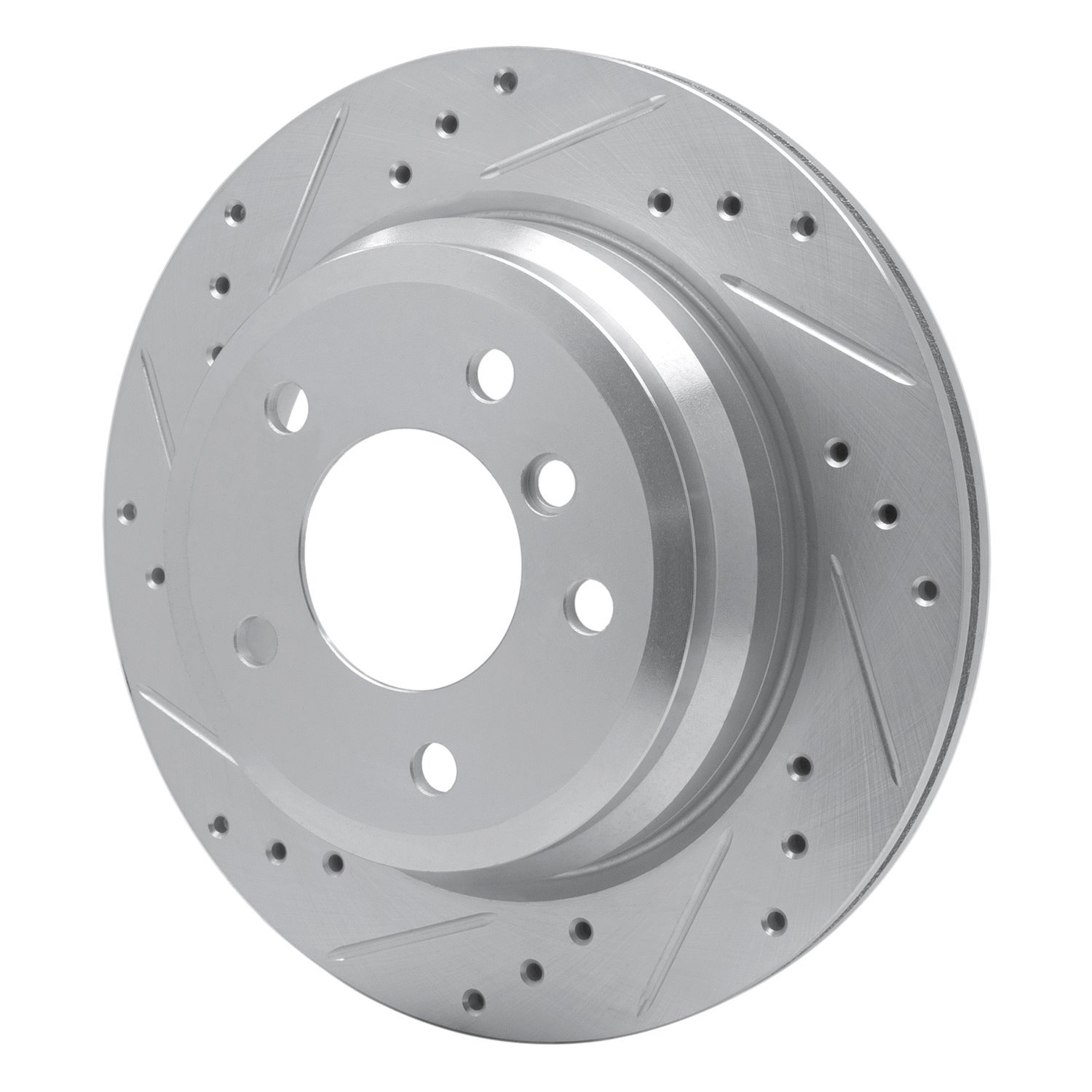 631-31081L Drilled/Slotted Brake Rotor [Silver], 2006-2015 BMW, Position: Rear Left
