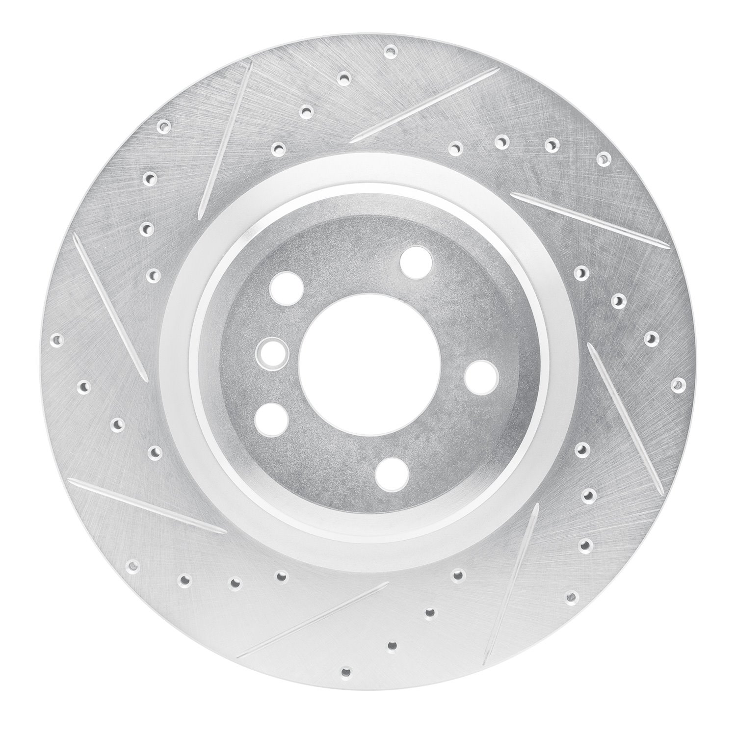 631-31095L Drilled/Slotted Brake Rotor [Silver], 2009-2019 BMW, Position: Rear Left