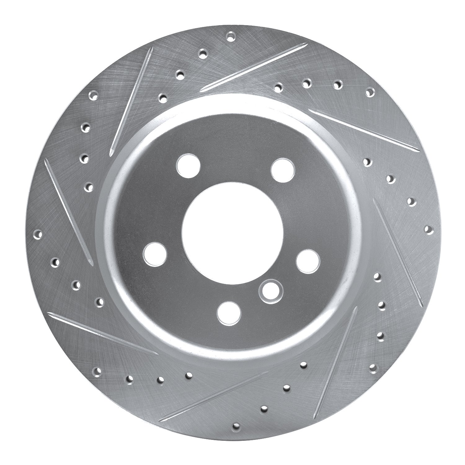 631-31104L Drilled/Slotted Brake Rotor [Silver], 2011-2016 BMW, Position: Rear Left