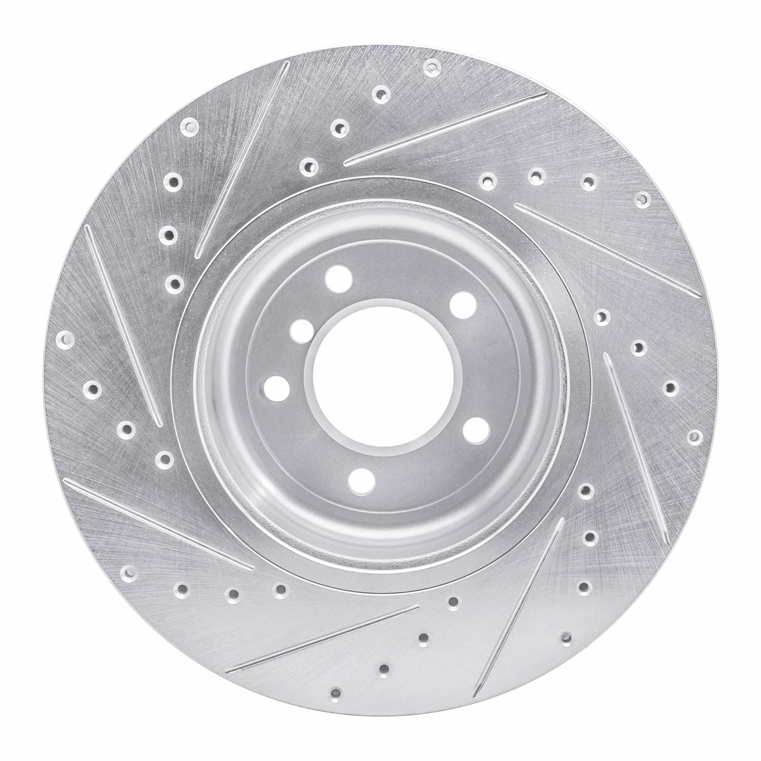 631-31105R Drilled/Slotted Brake Rotor [Silver], Fits Select BMW, Position: Front Right