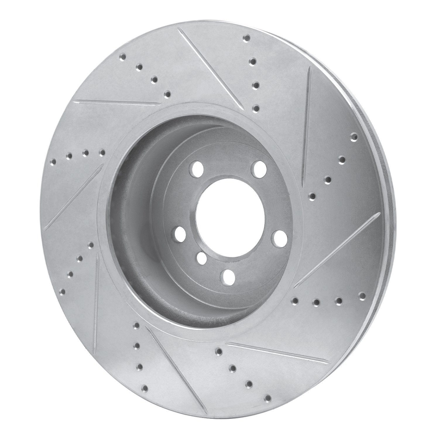 631-31112L Drilled/Slotted Brake Rotor [Silver], 2013-2020 BMW, Position: Front Left