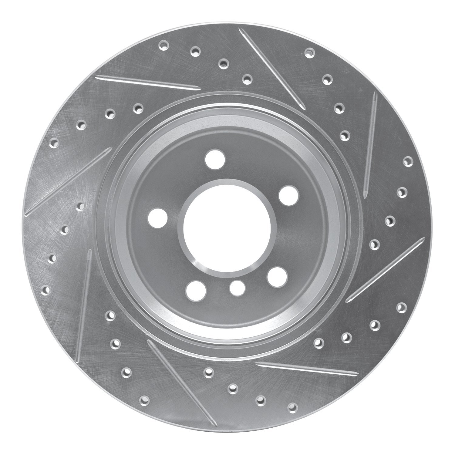 631-31138L Drilled/Slotted Brake Rotor [Silver], 2002-2006 BMW, Position: Rear Left