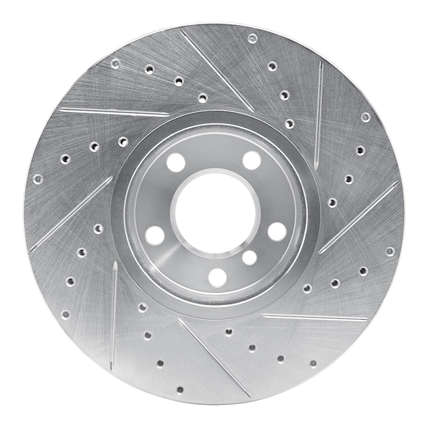 631-31144L Drilled/Slotted Brake Rotor [Silver], 2007-2019 BMW, Position: Front Left