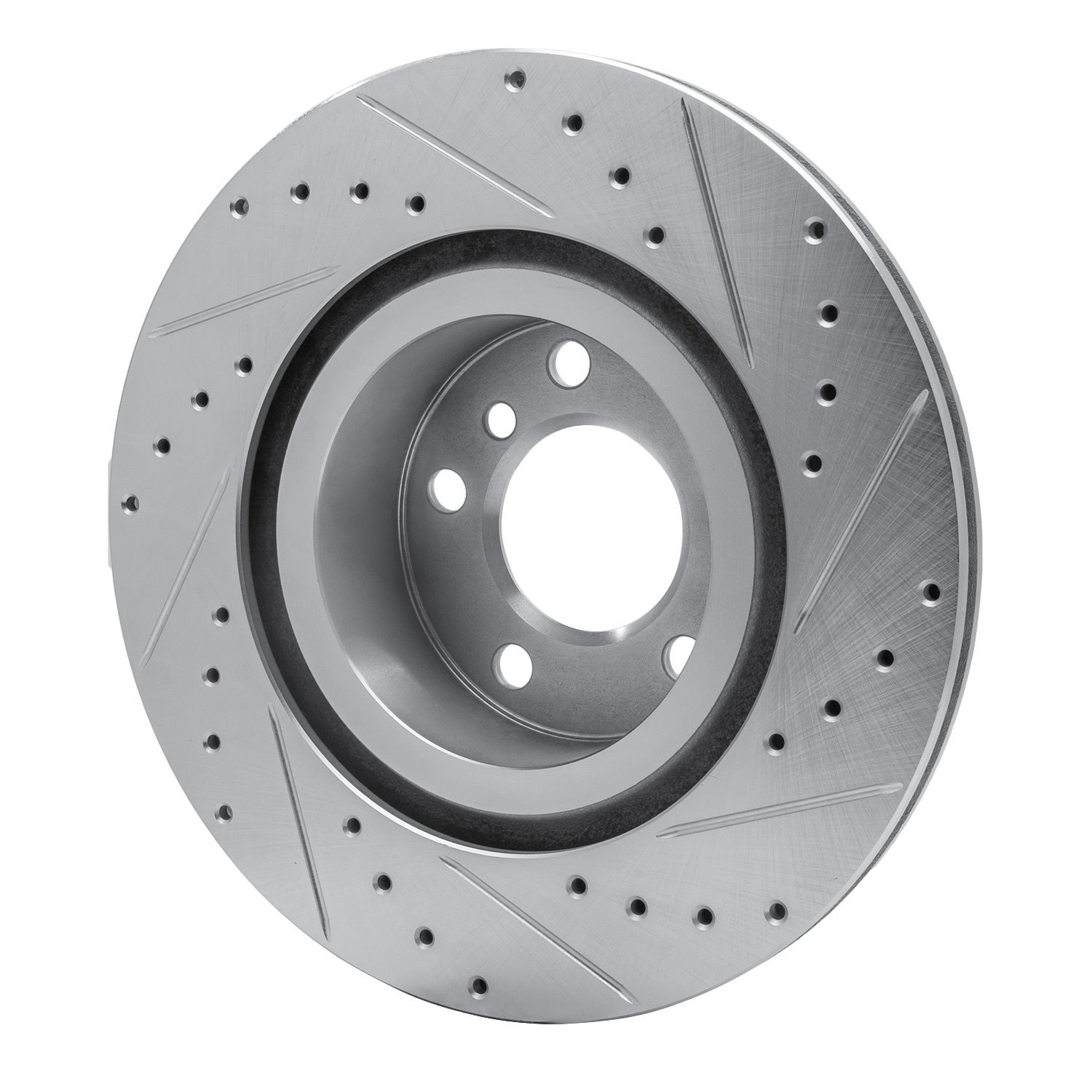 631-31152L Drilled/Slotted Brake Rotor [Silver], 2011-2018 BMW, Position: Rear Left