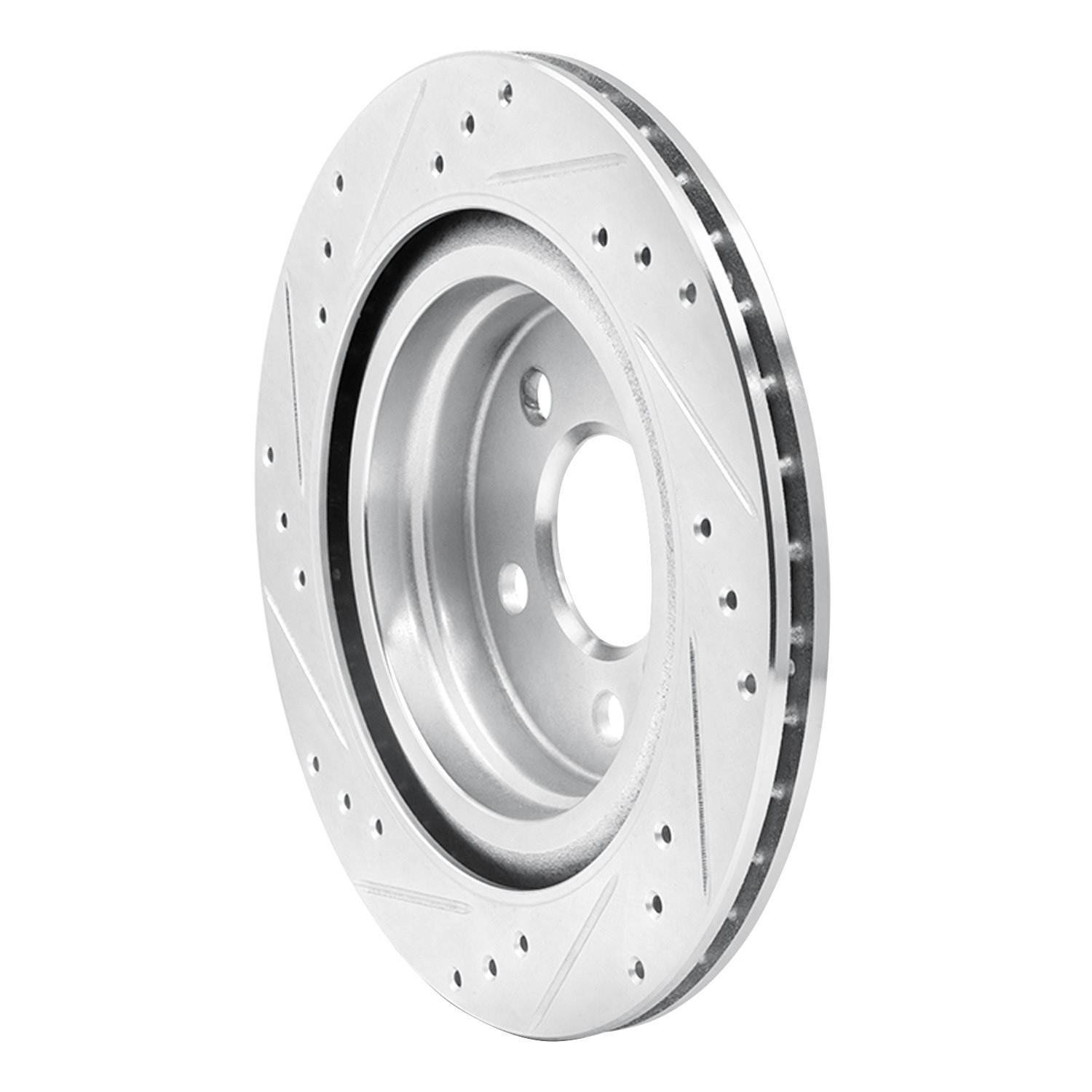631-31158R Drilled/Slotted Brake Rotor [Silver], Fits Select Multiple Makes/Models, Position: Rear Right