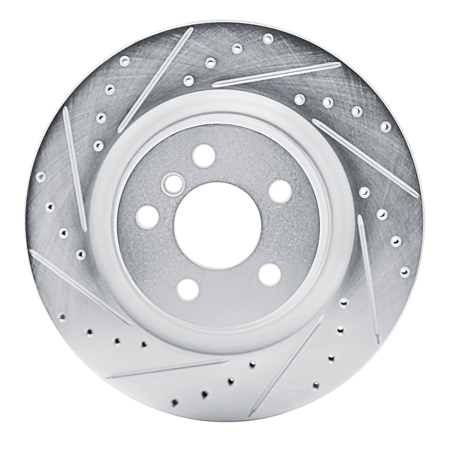 631-31176L Drilled/Slotted Brake Rotor [Silver], Fits Select Multiple Makes/Models, Position: Rear Left