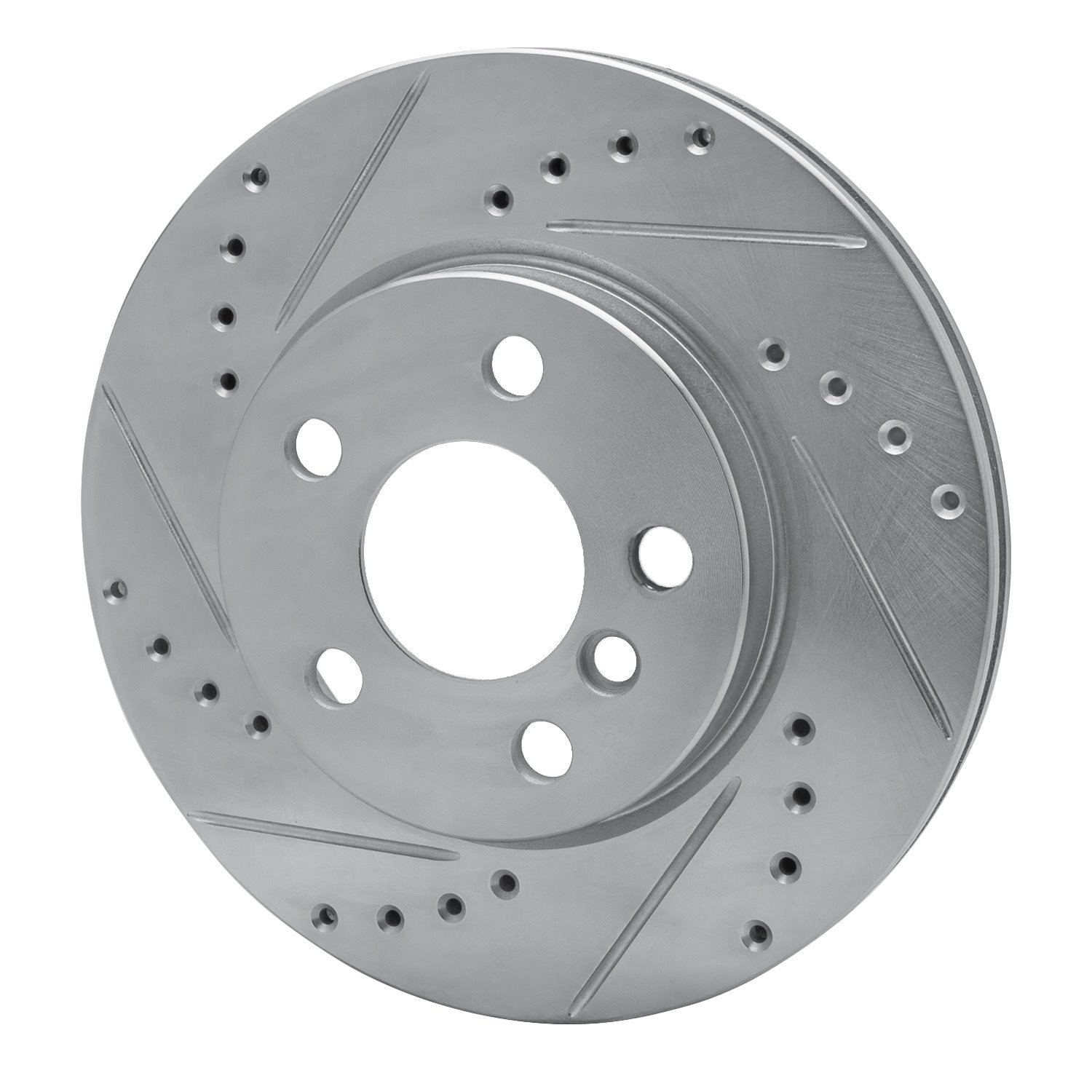 631-32017L Drilled/Slotted Brake Rotor [Silver], Fits Select Mini, Position: Front Left