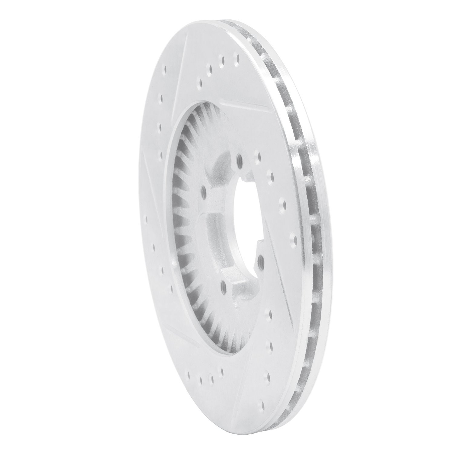 631-37001R Drilled/Slotted Brake Rotor [Silver], 1983-1990 GM, Position: Front Right