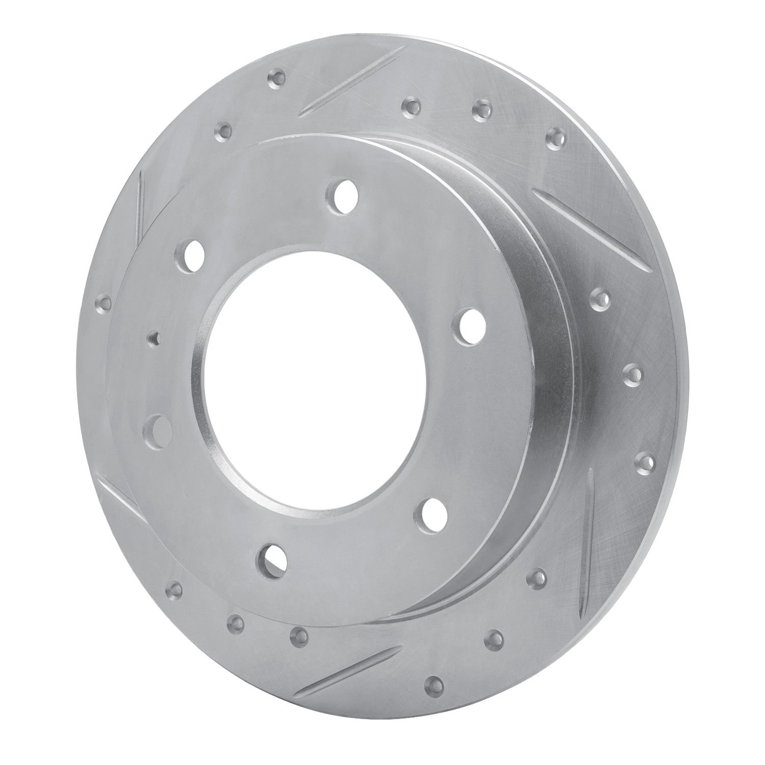 631-37005L Drilled/Slotted Brake Rotor [Silver], 1988-1995 GM, Position: Rear Left