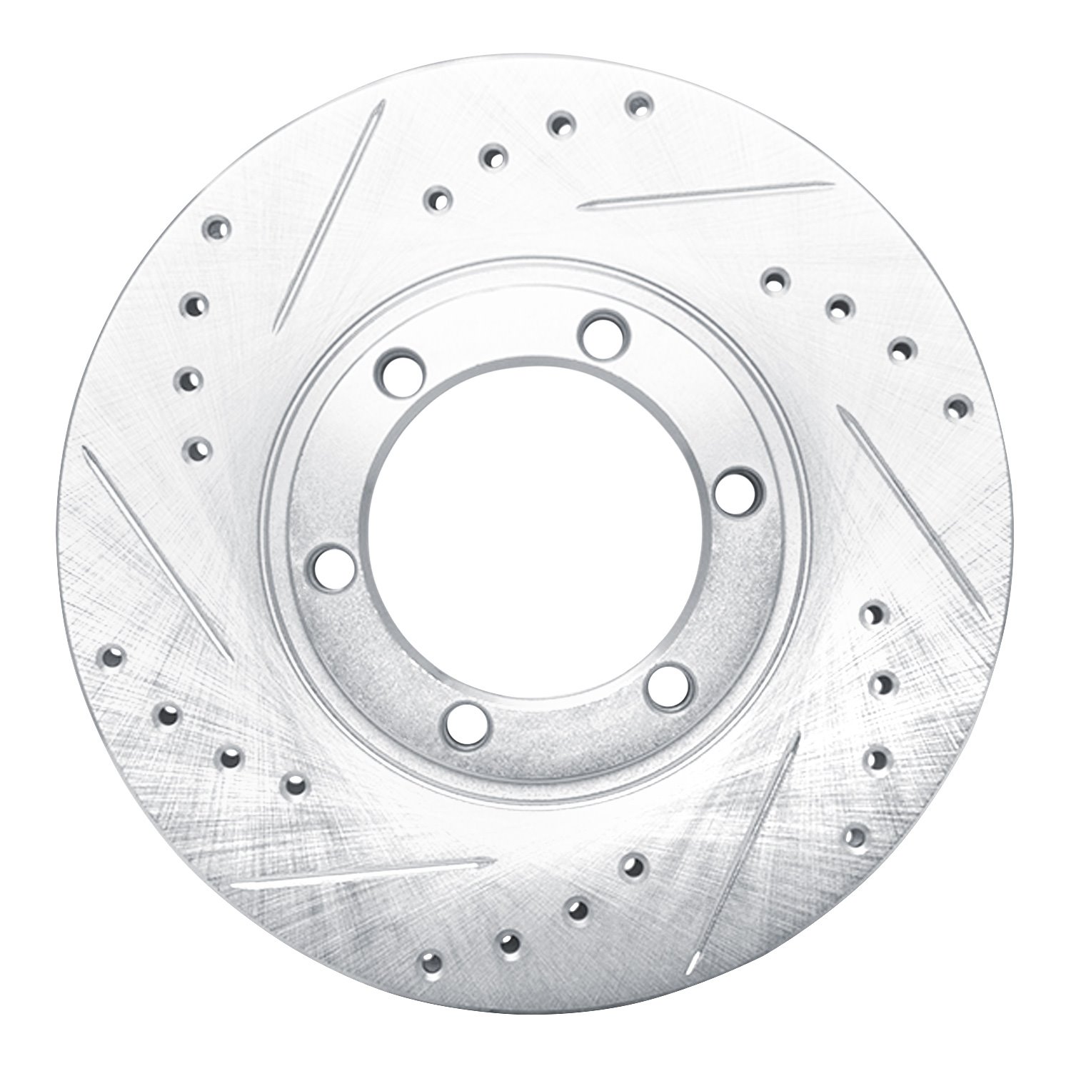 631-37007L Drilled/Slotted Brake Rotor [Silver], 1986-2006 Multiple Makes/Models, Position: Front Left