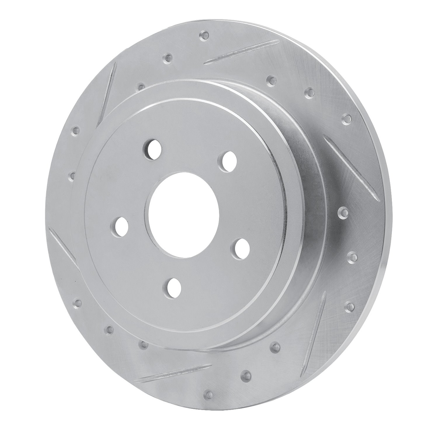 631-39006L Drilled/Slotted Brake Rotor [Silver], 1988-1995 Multiple Makes/Models, Position: Rear Left