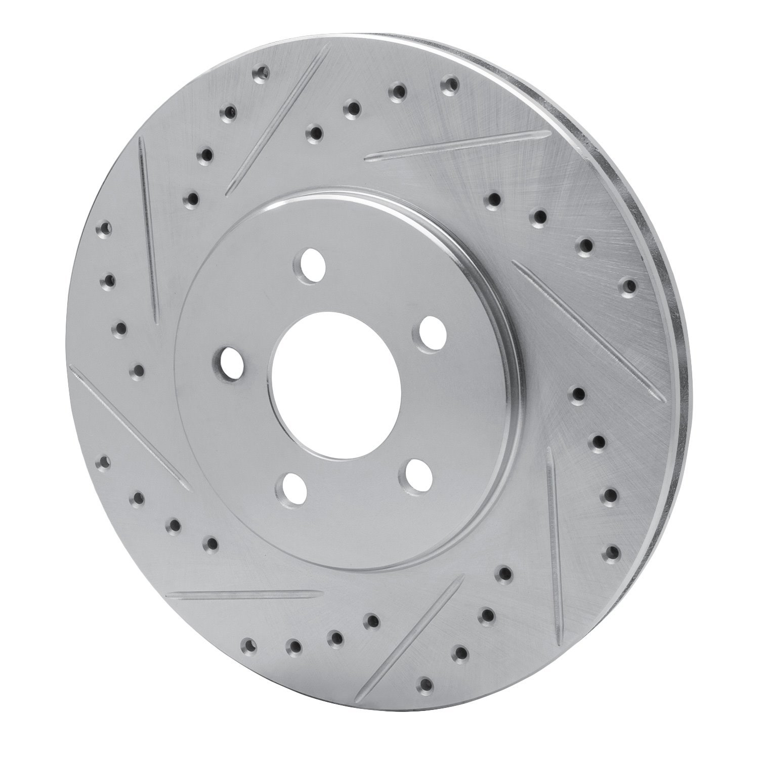 631-39010L Drilled/Slotted Brake Rotor [Silver], 1995-2006 Mopar, Position: Front Left