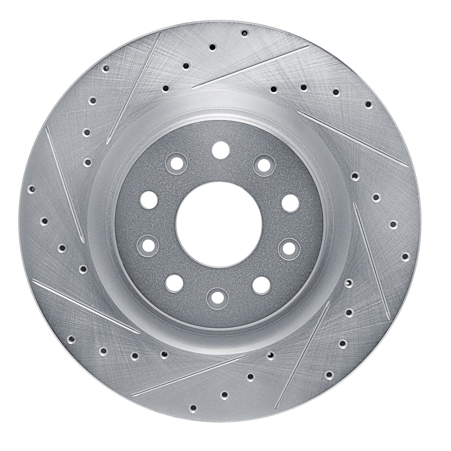 631-39032L Drilled/Slotted Brake Rotor [Silver], Fits Select Mopar, Position: Front Left