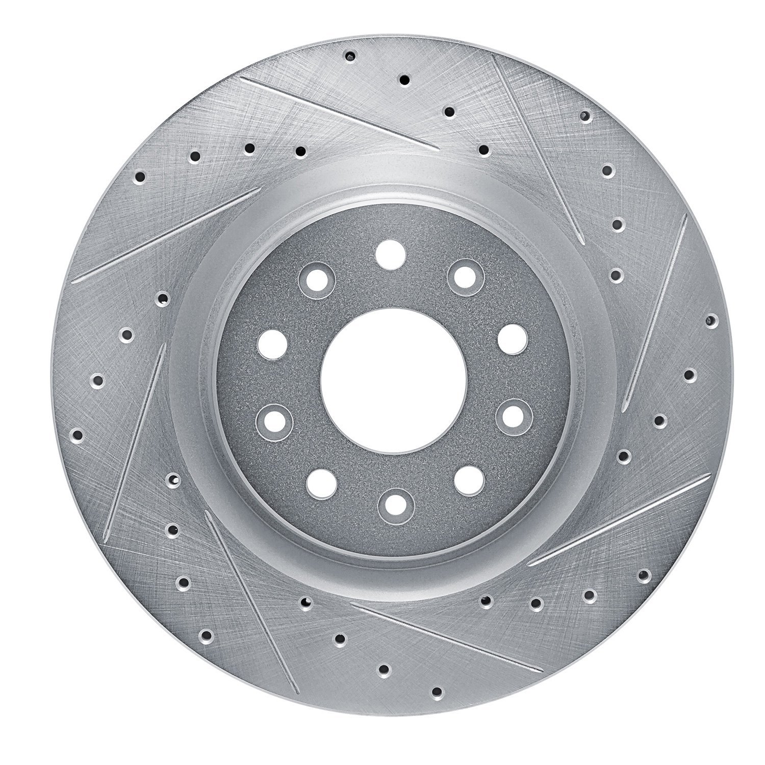 631-39032R Drilled/Slotted Brake Rotor [Silver], Fits Select Mopar, Position: Front Right