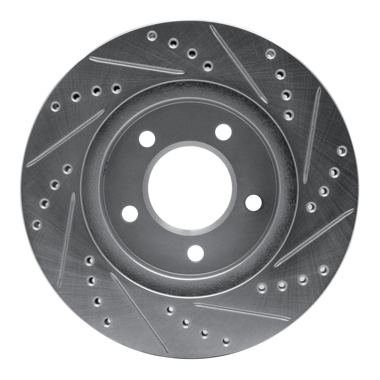 631-40017L Drilled/Slotted Brake Rotor [Silver], 1998-2000 Mopar, Position: Front Left