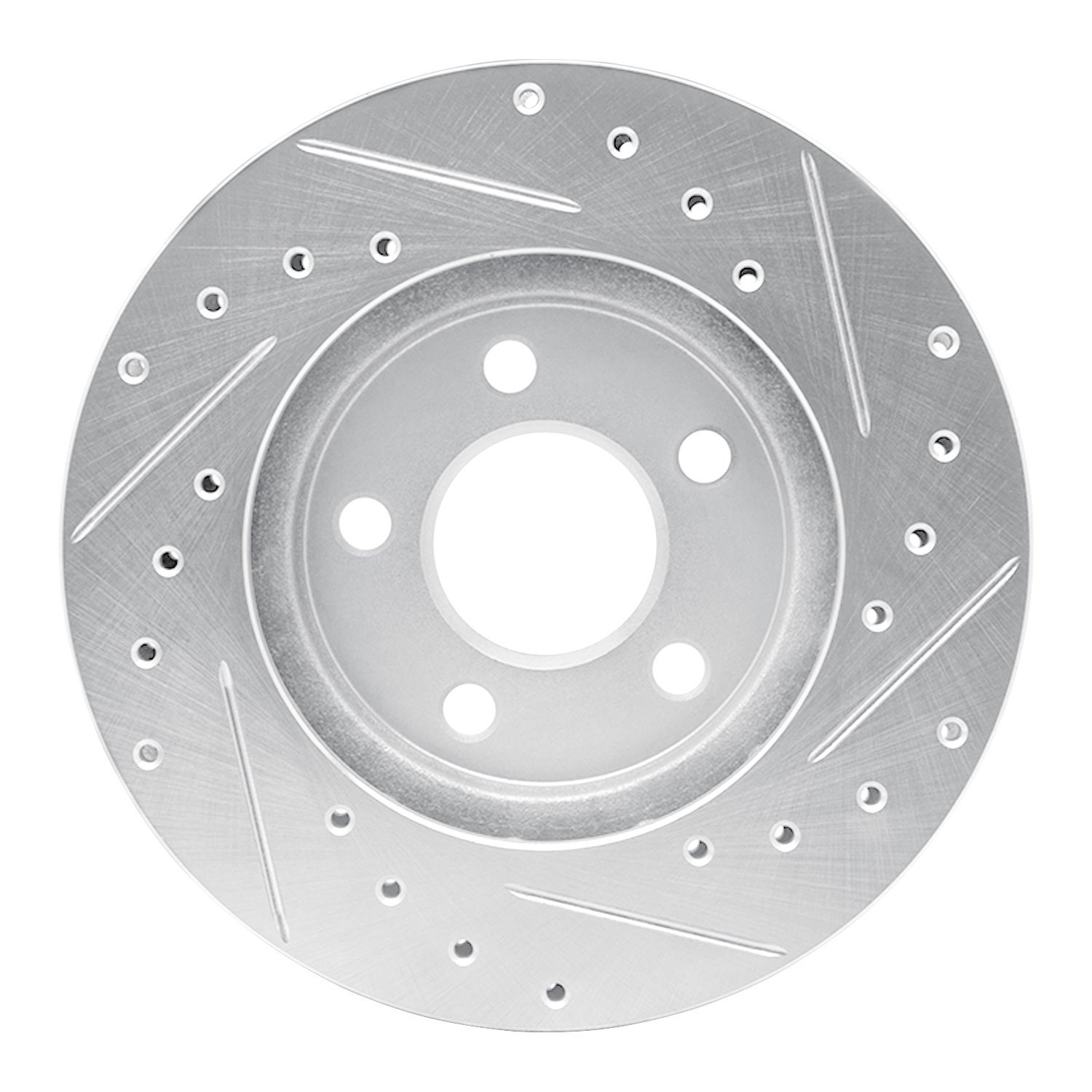 631-40080L Drilled/Slotted Brake Rotor [Silver], 1996-2000 Mopar, Position: Front Left