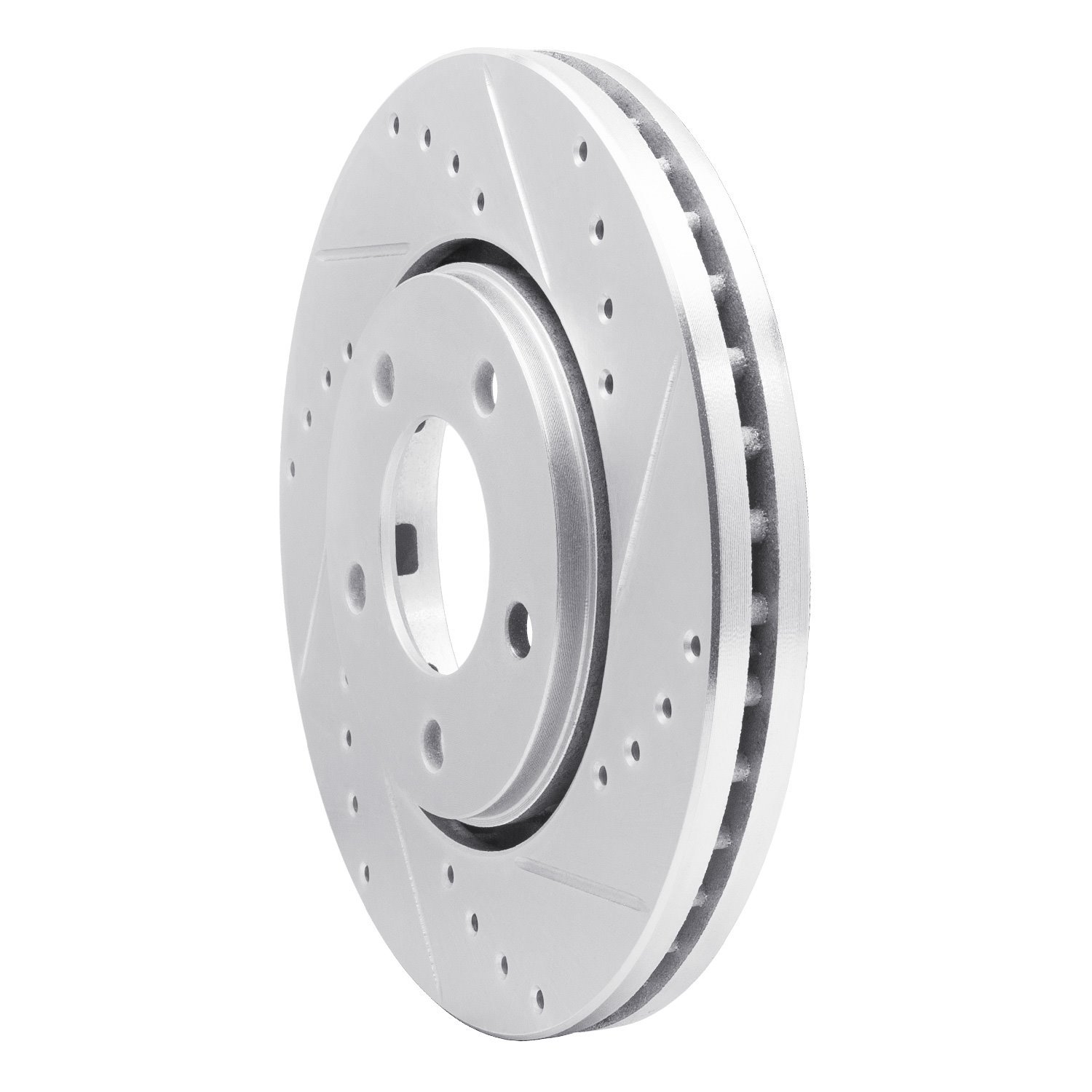 631-40091R Drilled/Slotted Brake Rotor [Silver], 2001-2007 Mopar, Position: Front Right