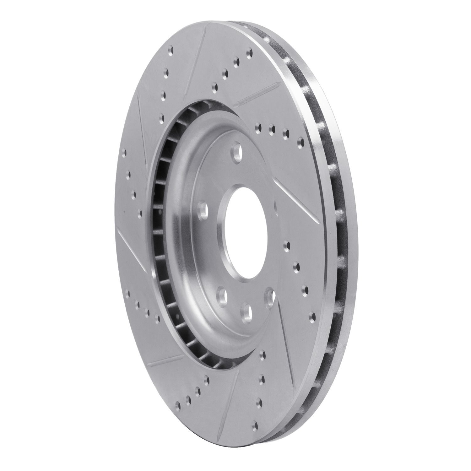 631-40112R Drilled/Slotted Brake Rotor [Silver], Fits Select Multiple Makes/Models, Position: Front Right