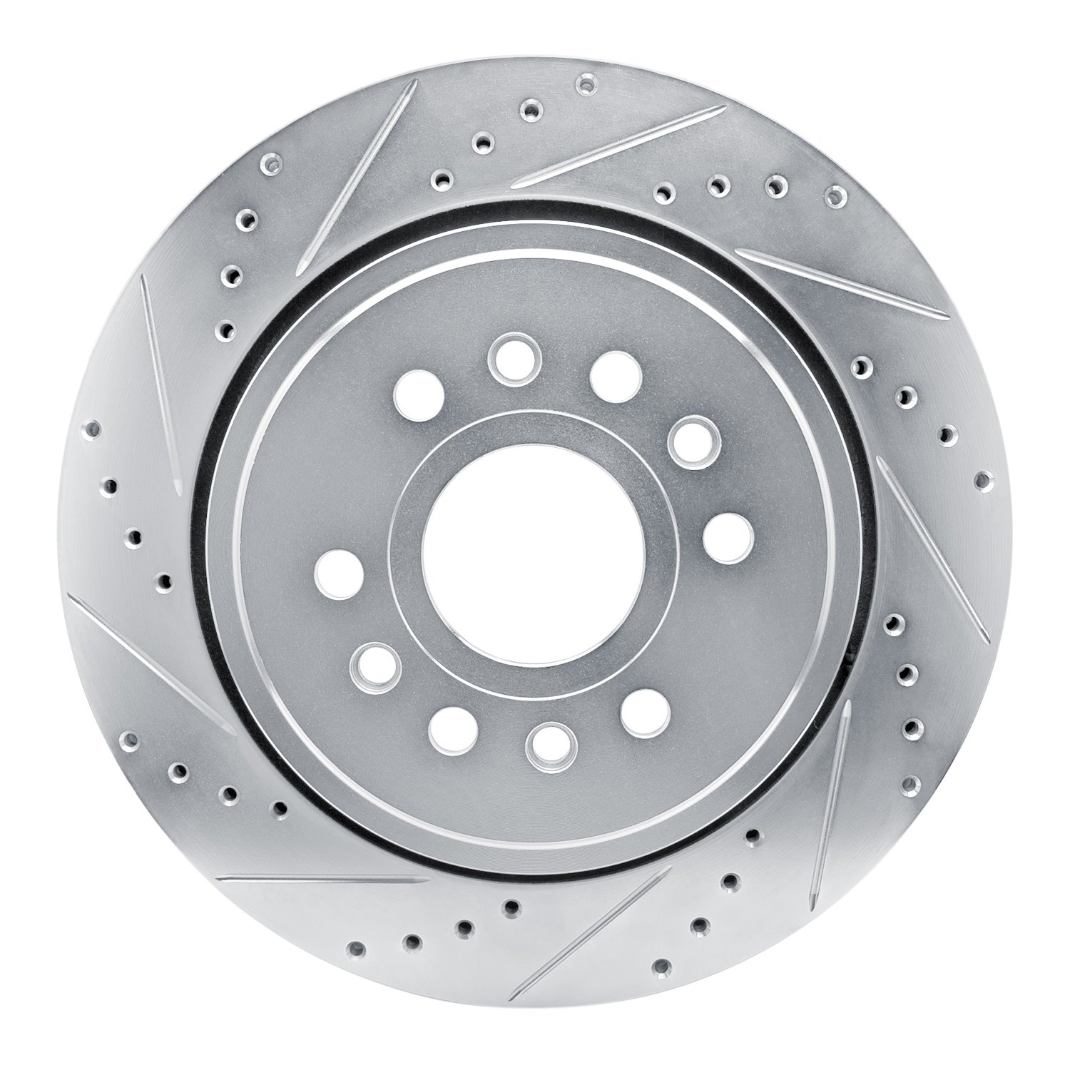 631-40126L Drilled/Slotted Brake Rotor [Silver], Fits Select Mopar, Position: Rear Left