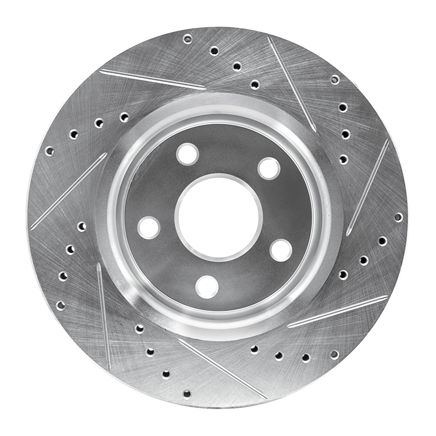 631-42000L Drilled/Slotted Brake Rotor [Silver], 2005-2010 Mopar, Position: Front Left