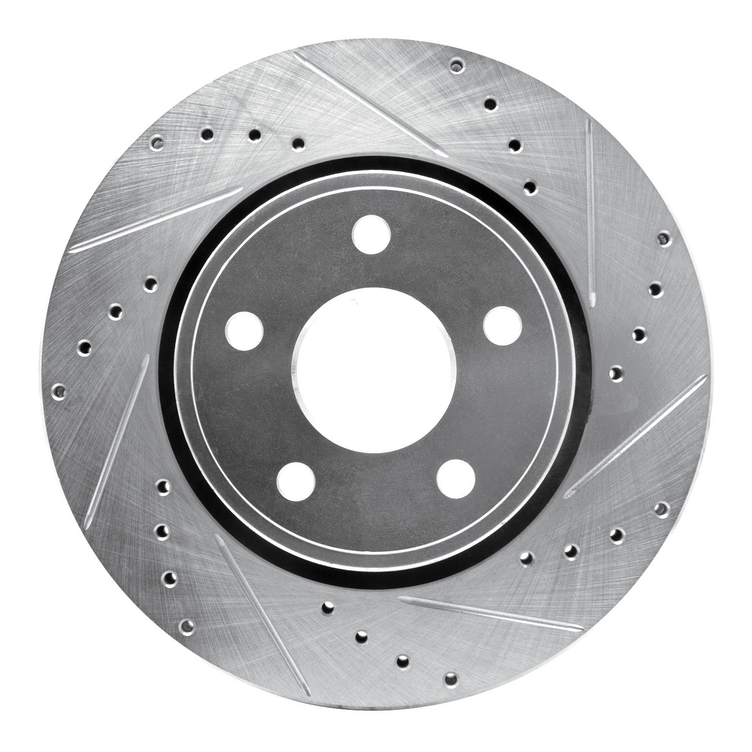 631-42000R Drilled/Slotted Brake Rotor [Silver], 2005-2010 Mopar, Position: Front Right